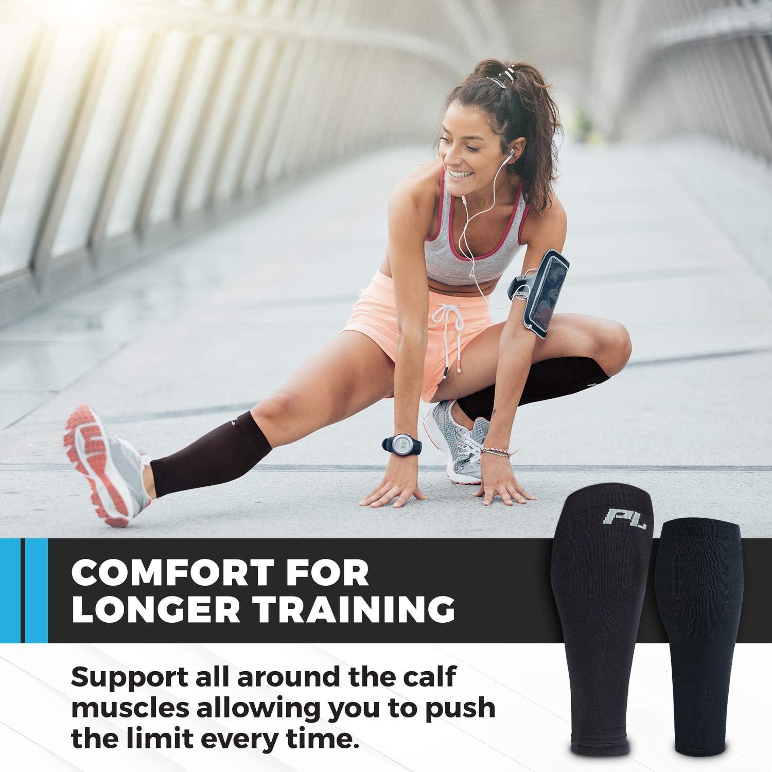 PowerLix Calf Compression Sleeve (Pair) – Supreme Calf Cramp & Shin Splint  Sleeves for Men & Women – Leg Compression Socks 20-30 mmHg – Great for Pain  Relief, Running, Work, Travel, Sports
