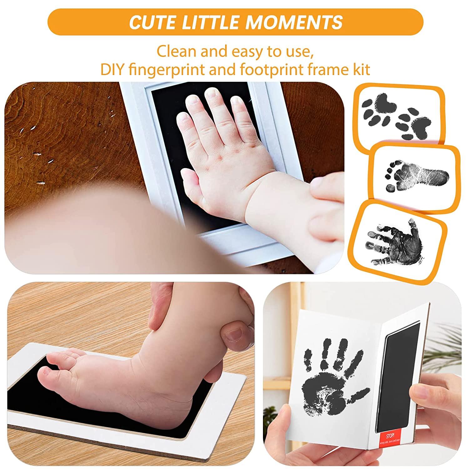 Clean Touch Ink Pad for Baby Handprints and Footprints Inkless Infant Hand  & Foot Stamp Safe for Babies, Doesnt Touch Skin Perfect Family Memory or  Gift Black Print Kit by Tiny Gifts