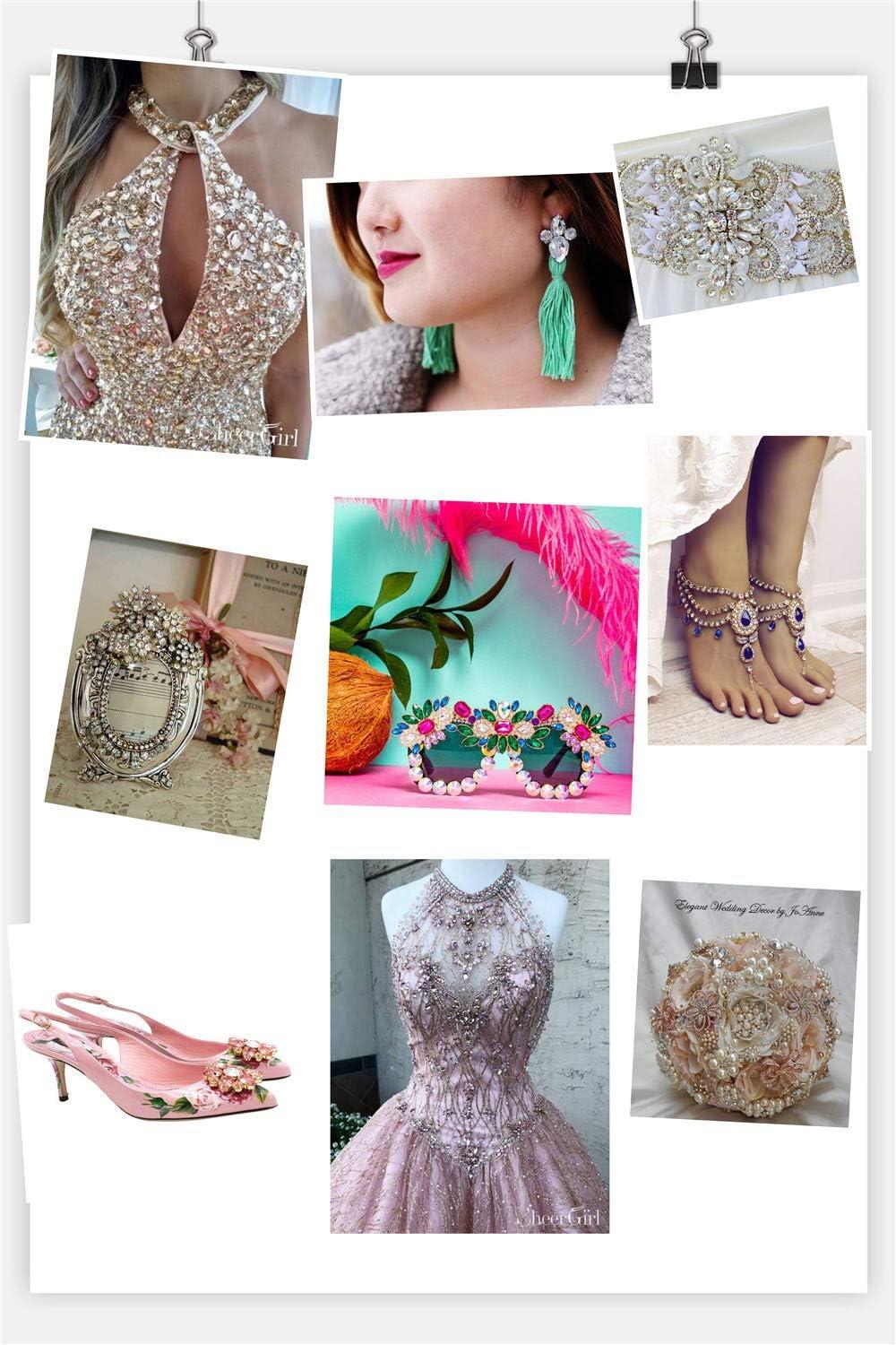 Custom Made Sparkly Bridal Sew Crystal Body Gold Rhinestone