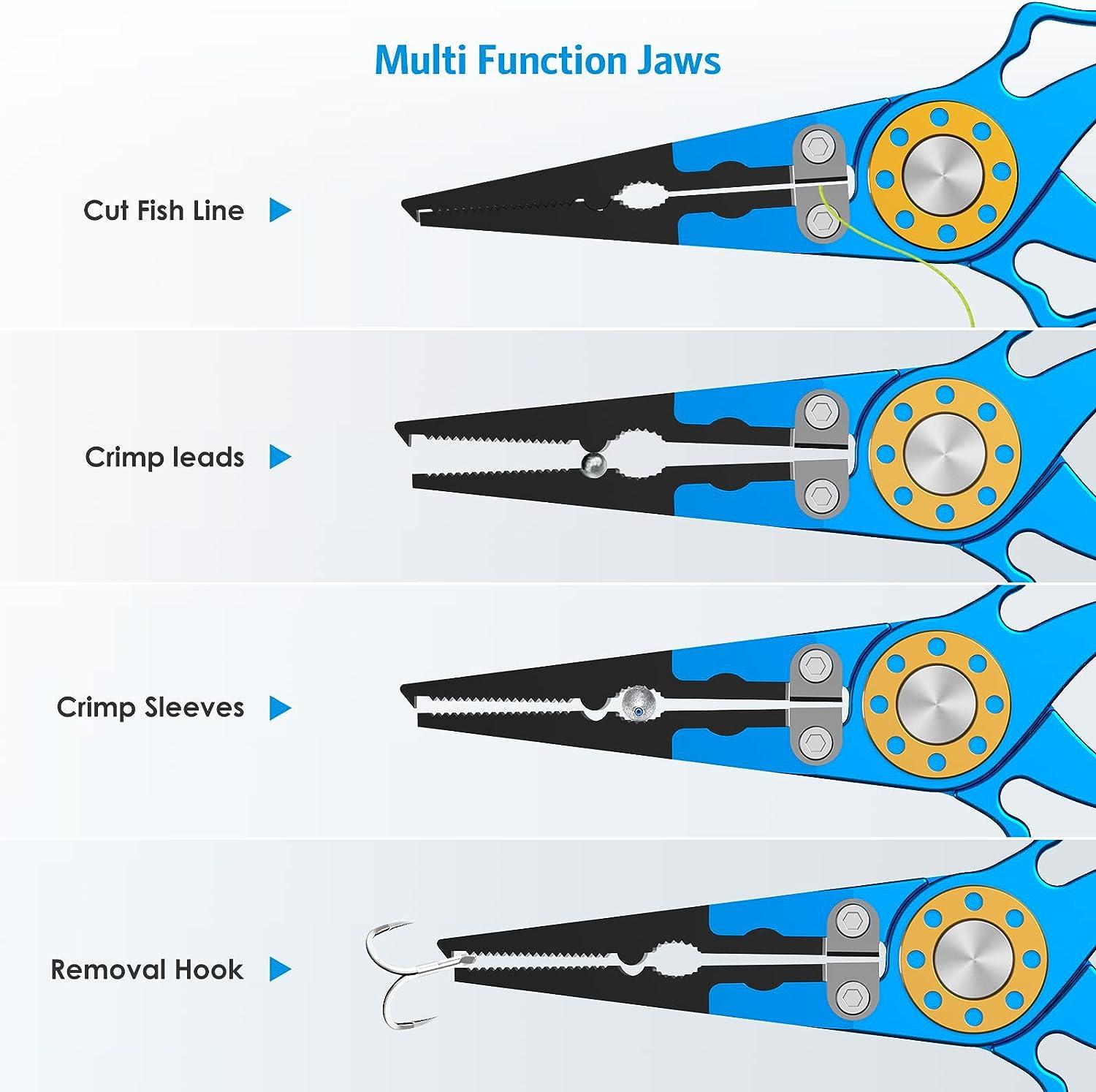 AMIR Fishing Pliers with Fish Lip Gripper, Upgraded Muti-Function