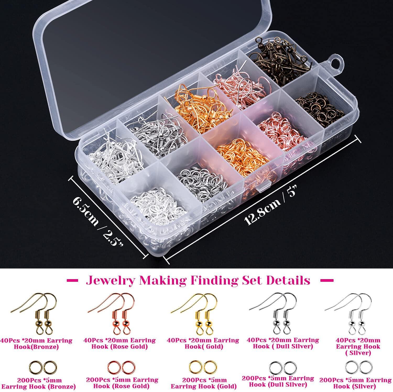 Shop Earring Hooks, Jump Rings and Silicone Backs Set 100