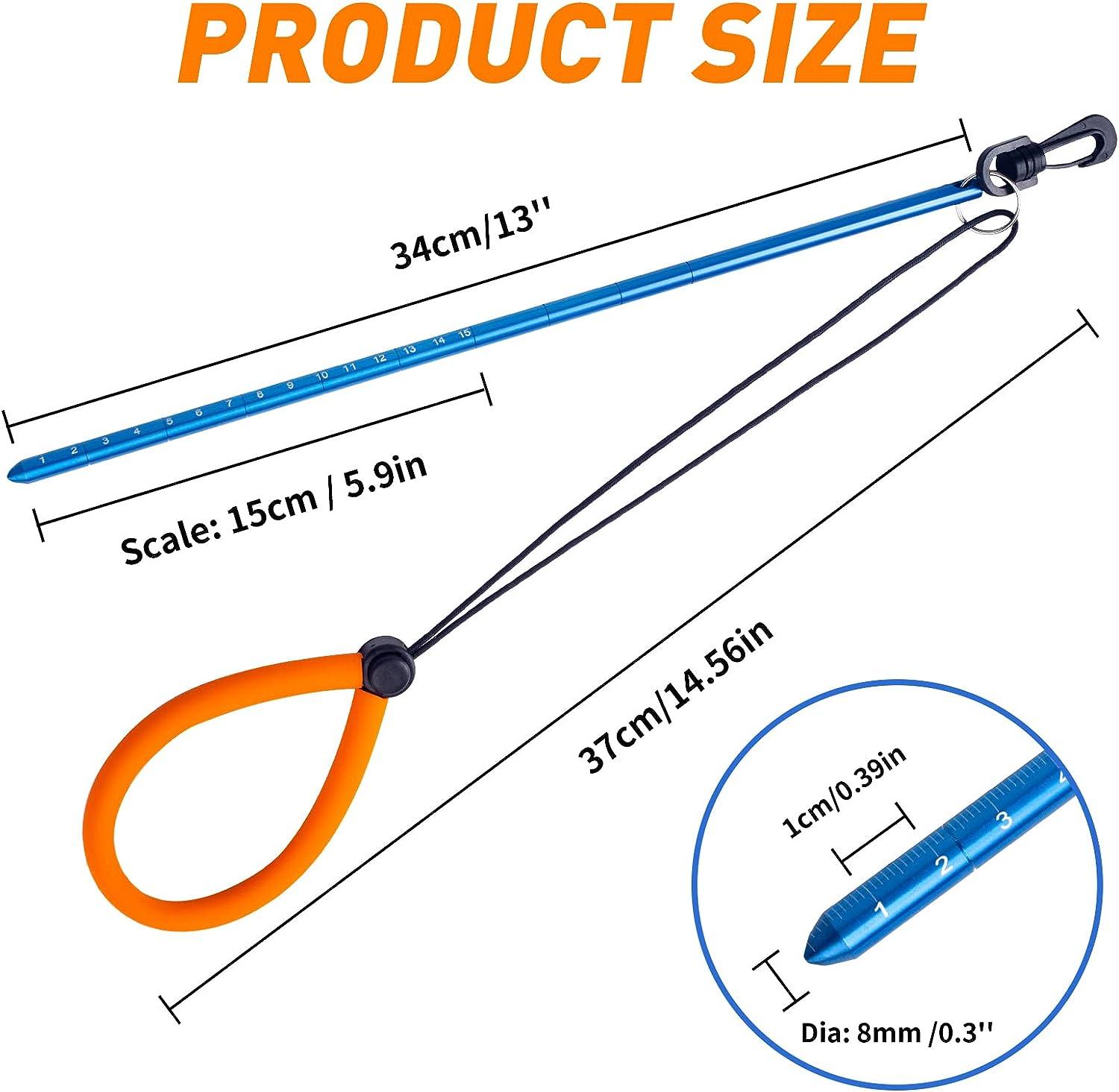 Pecihiko Scuba Diving Stick, 13'' Aluminium Alloy Lobster Tickle Stick  Pointer Rod with Measurement, Adjustable Lanyard and Swivel Snap Bolt for  Underwater Shaker Noise Maker Snorkeling Blue