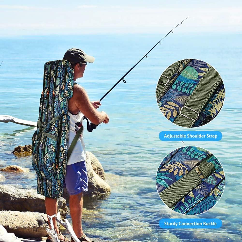 Cheap Foldable Canvas Fishing Bag 120CM Fishing Rod Bags Carrier Storage  Bag Case Fishing Gear Organizer