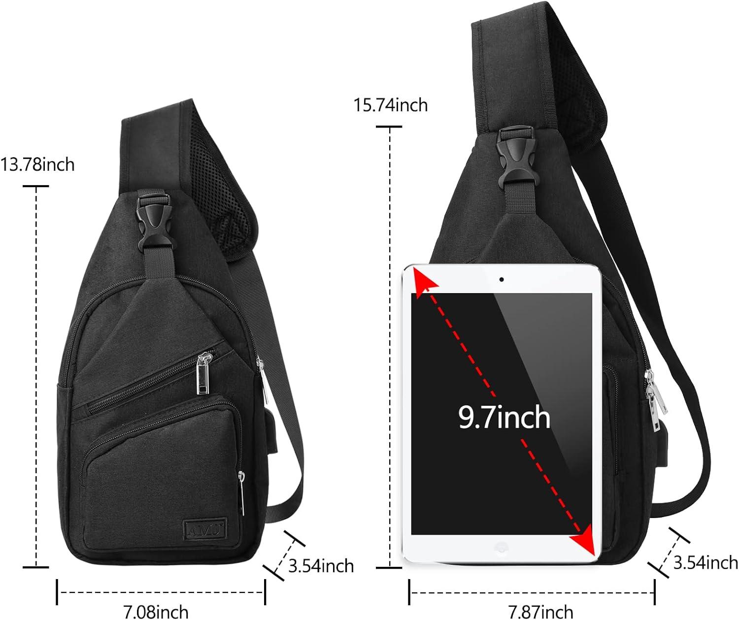 Leather Sling Bag Casual Daypack for Men Women Outdoor Travel Hiking  Camping Fishing Cycling Crossbody Shoulder Chest Pack Pouch Backpack :  : Shoes & Handbags