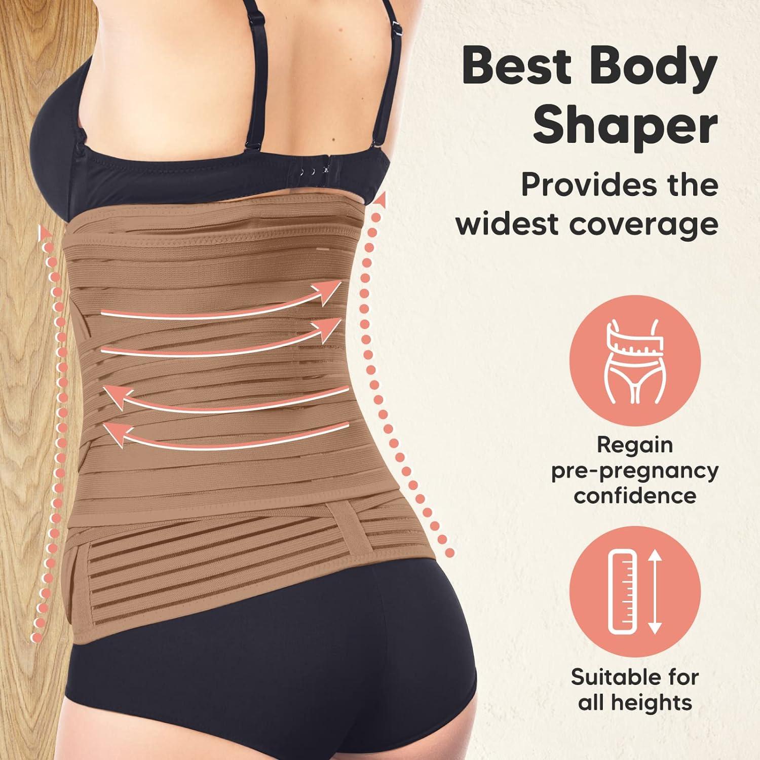 3 in 1 Postpartum Belly Support Recovery Wrap - Postpartum Belly Band After  Birth Brace Slimming Girdles Body Shaper Waist Shapewear Post Surgery  Pregnancy Belly Support Band (Warm Tan M/L) M/L Warm