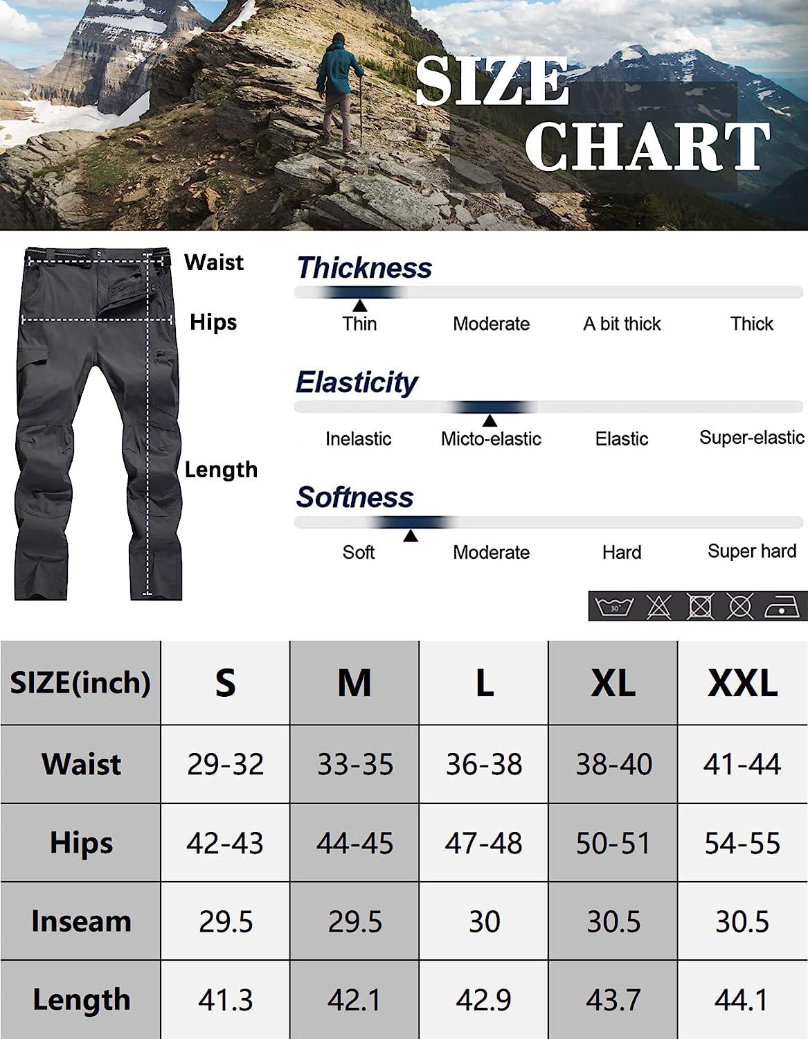 Men's Hiking Work Cargo Pants Quick-Dry Lightweight Waterproof