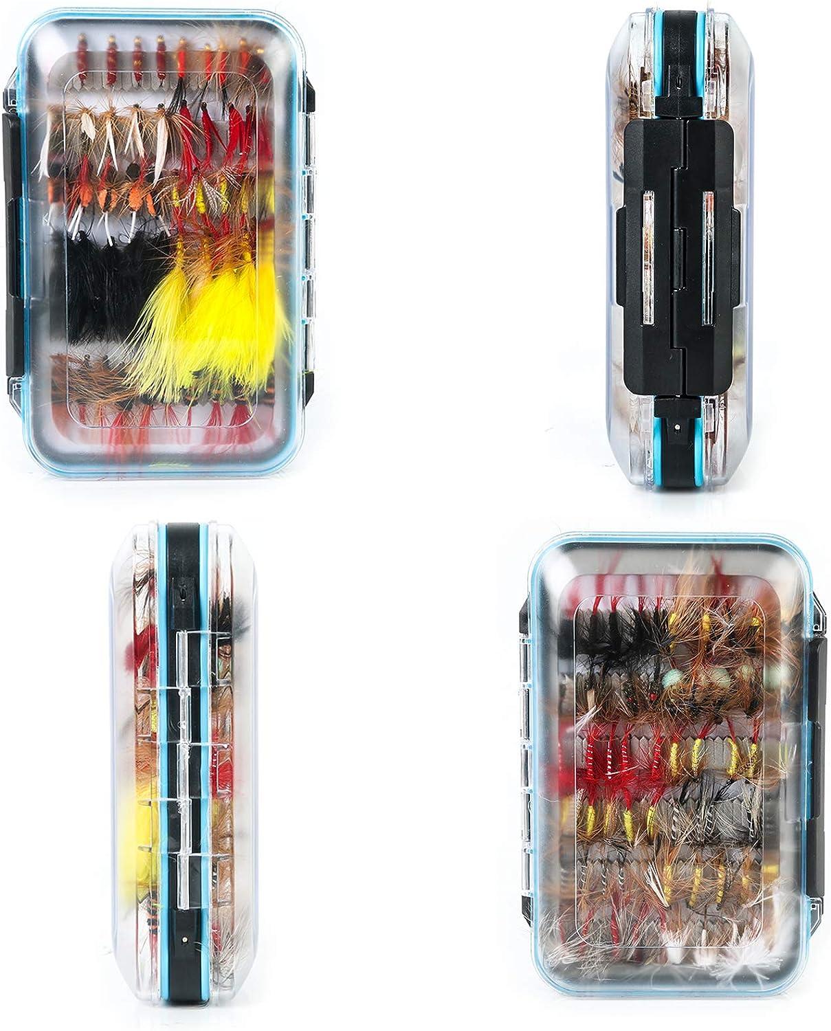 M MAXIMUMCATCH Maxcatch 120 pcs Fly Fishing Flies Kit Handmade Assortment  Dry/Wet Flies, Nymphs, Streamers with Fly Box Included Flies Assortment 120  flies with fly box