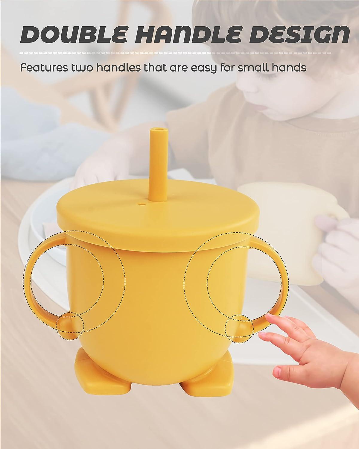 Silicone Sippy Cups For Toddlers, Snack Cups With Straw For Baby, Toddler  Food Containers With Handles, Spill Proof Cups For Kids, Dishwasher Safe