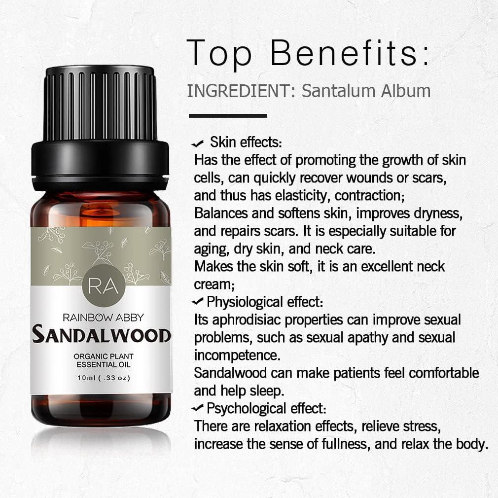 Sandalwood Essential Oil, 100% Pure Natural Aromatherapy Sandalwood Oil for  Diffuser (10ML)
