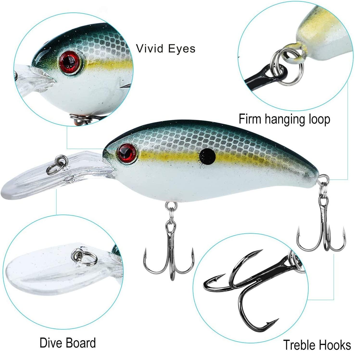 YONGZHI Fishing Lures Shallow Deep Diving Swimbait Crankbait Fishing Wobble  Multi Jointed Hard Baits for Bass Trout Freshwater and Saltwater Deep diving  crankbaits-8pcs