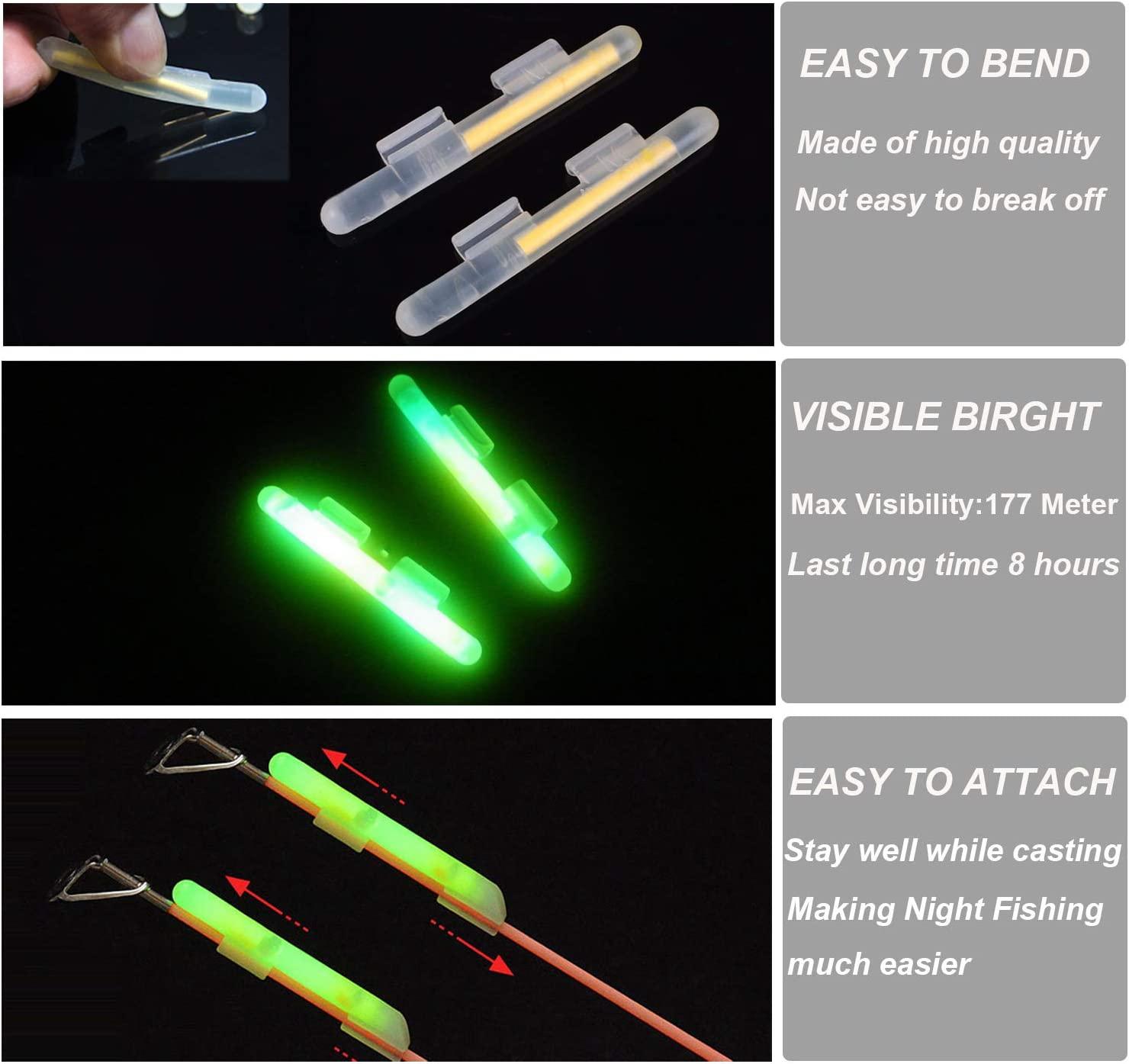20pcs Fishing Rods Feeder Fluorescent Light Glow Stick Fishing