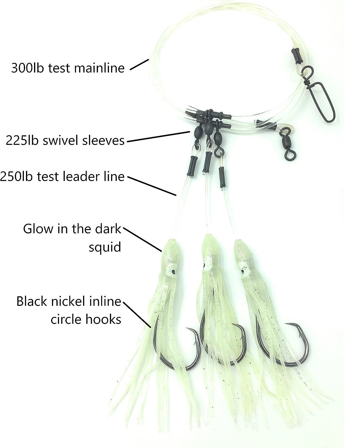 Glow Squid Deep Drop Tilefish Rig, Excellent for Deep Drop Fishing