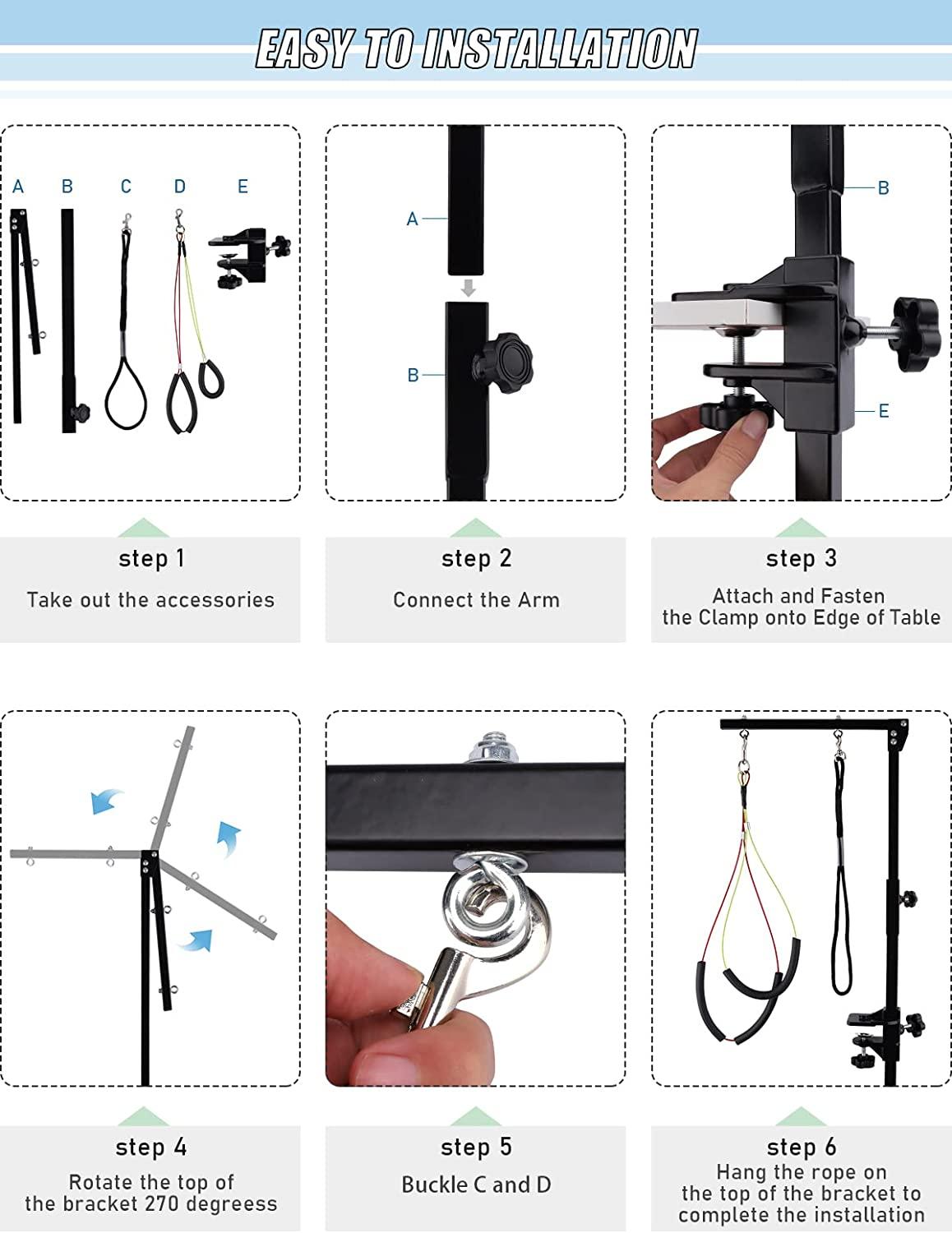 Adjustable Pet Dog Grooming Table with 1 Noose