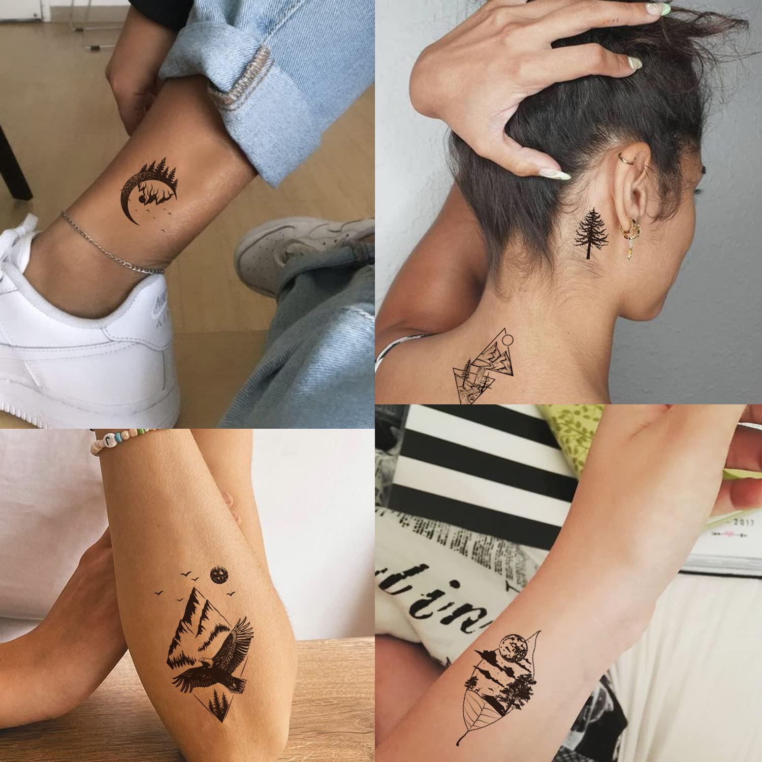 VANKIRS Fashion Ankle Moon Geometric Peak Tattoos Stickers Women Men Arm  Tatto Temporary Waterproof Fake Tattoo DIY Makeup Tips - AliExpress