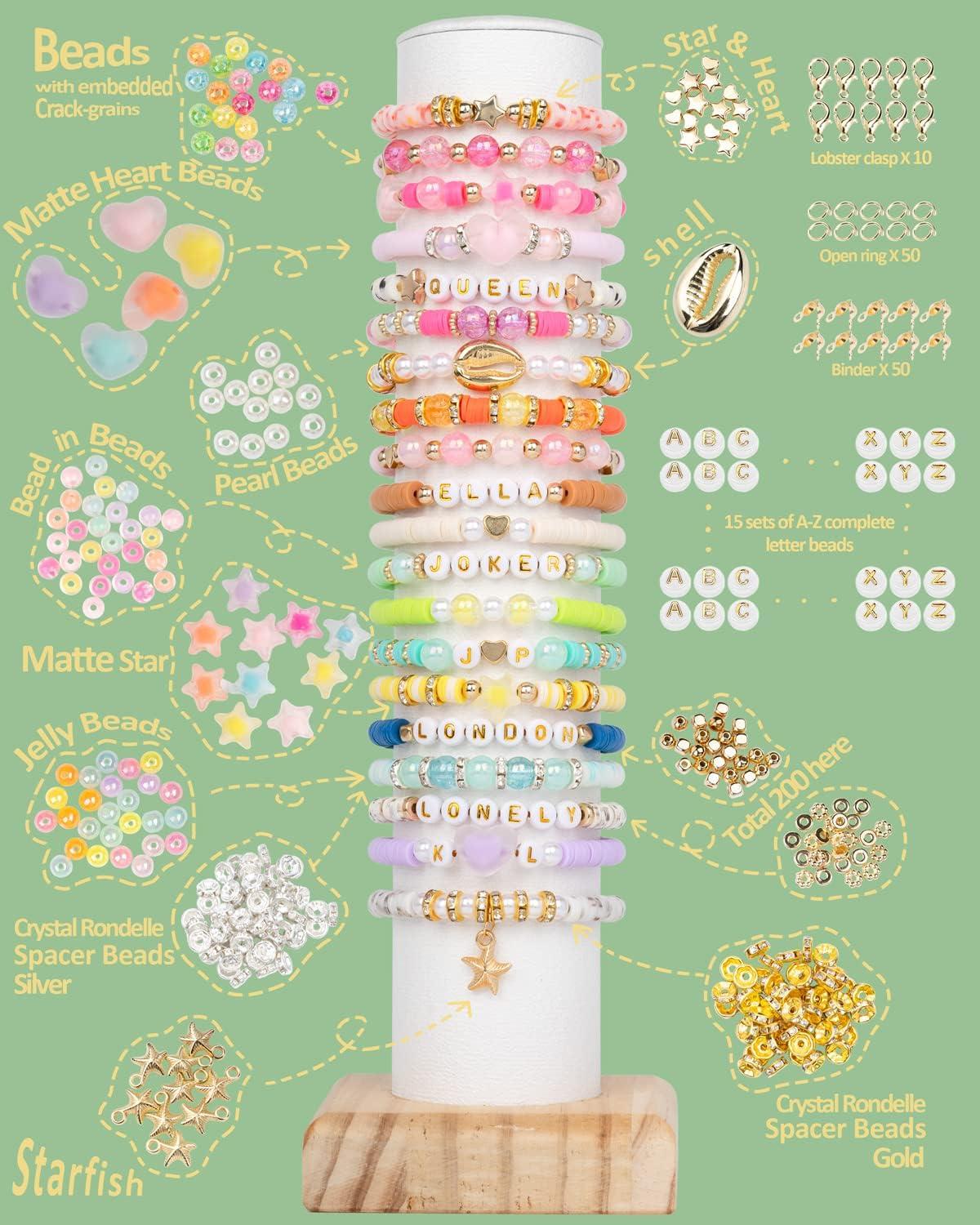 Jewelry Making Kit Beads for DIY Bracelet Making Kit Color Disc Bohemian  Jewelry Clay Beads for Bracelet Necklace Hand Craft Gift 