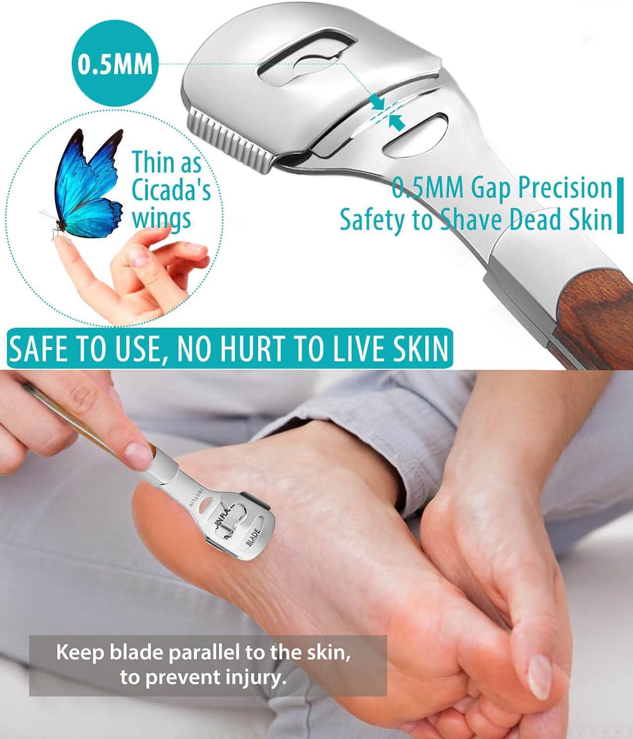 Foot Hard Dead Skin Scraper Remover Pedicure Care Feet Callus Corn Shaver Blades