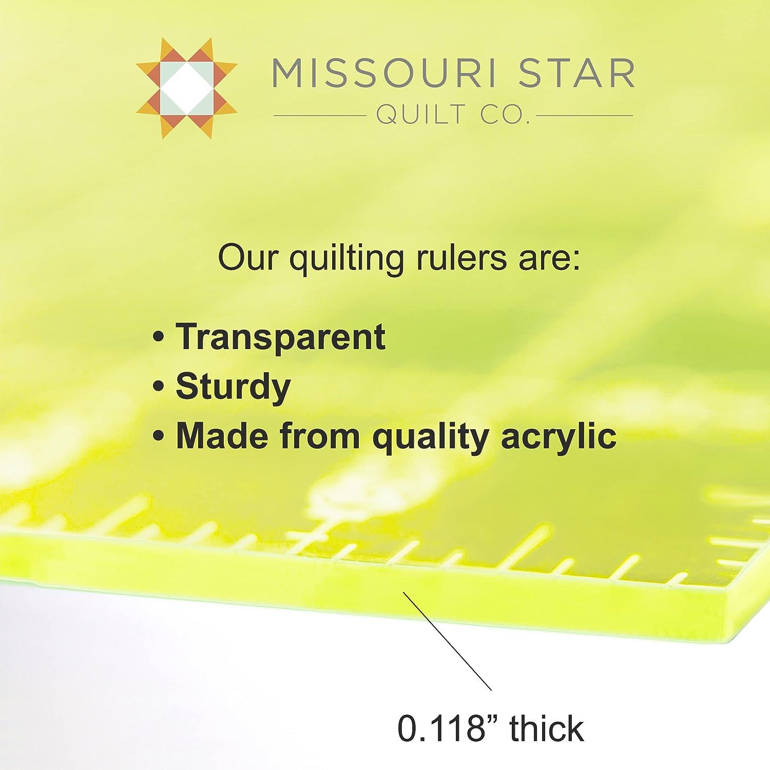 MISSOURI STAR QUILT Quilting Template Triangle, 8 Inch Acrylic 60 Degree  Triangle Ruler for Charm Packs, Layer Cakes, Fabric Strips