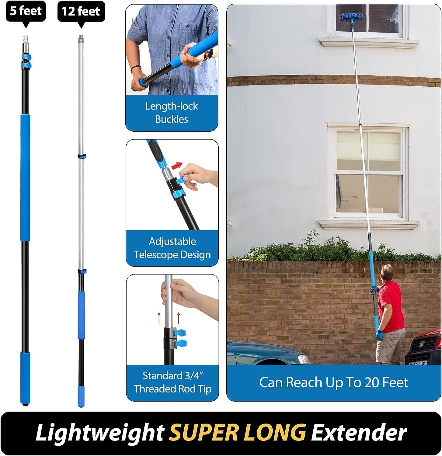 Duster High Reach Window Squeegee Duster Kit with Extension Pole