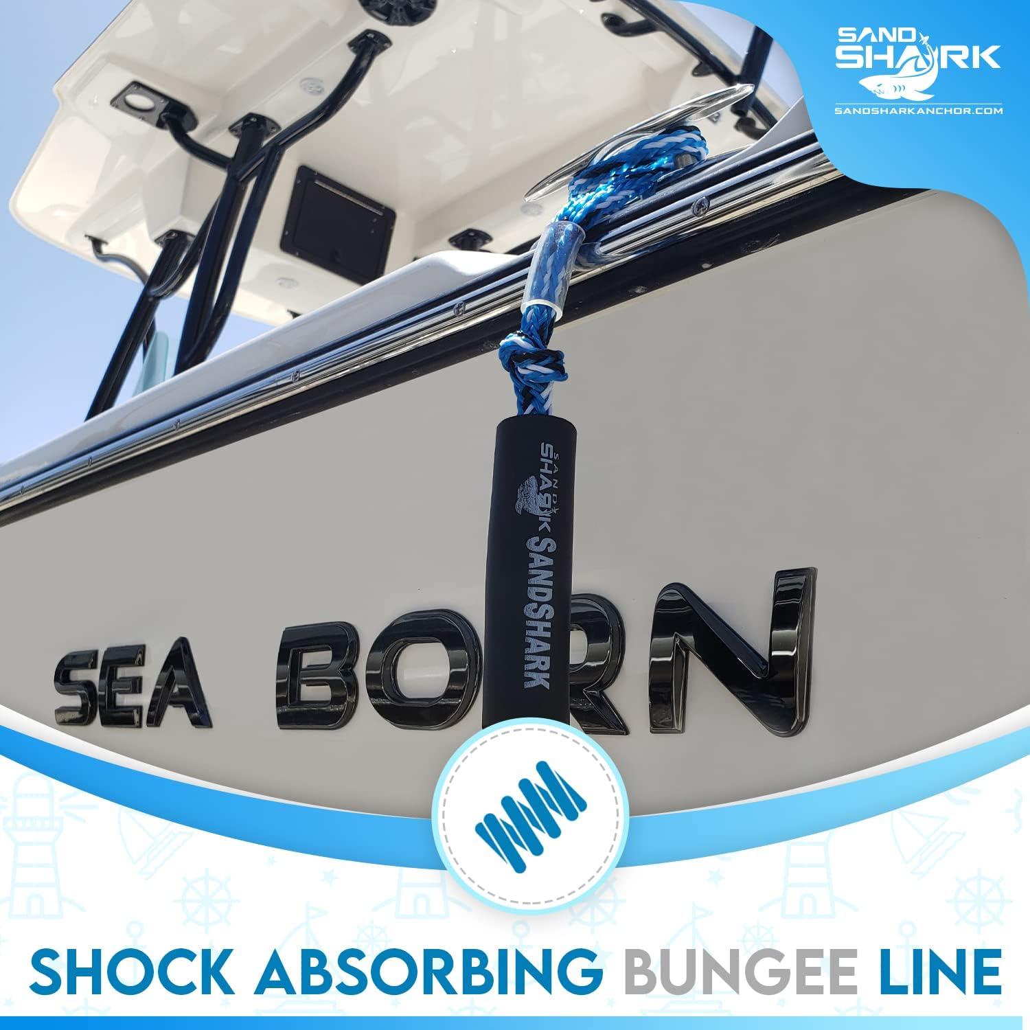 Premium Boat Bungee Dock Lines. Bungee Dock Line Stretches 4-5.5 ft.  Absorbs Shock to Cleats, Docks, Pylons, and Anchors. Boat Ties to Dock.  Reduces Pull on Your Boat Lines. Boat Rope That