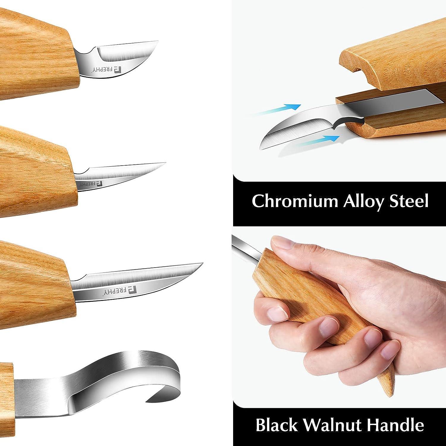 7 Piece Hand Wood Carving Chisel Set Professional Woodworking Tools Kit UK  With Protection Gloves-a&c 
