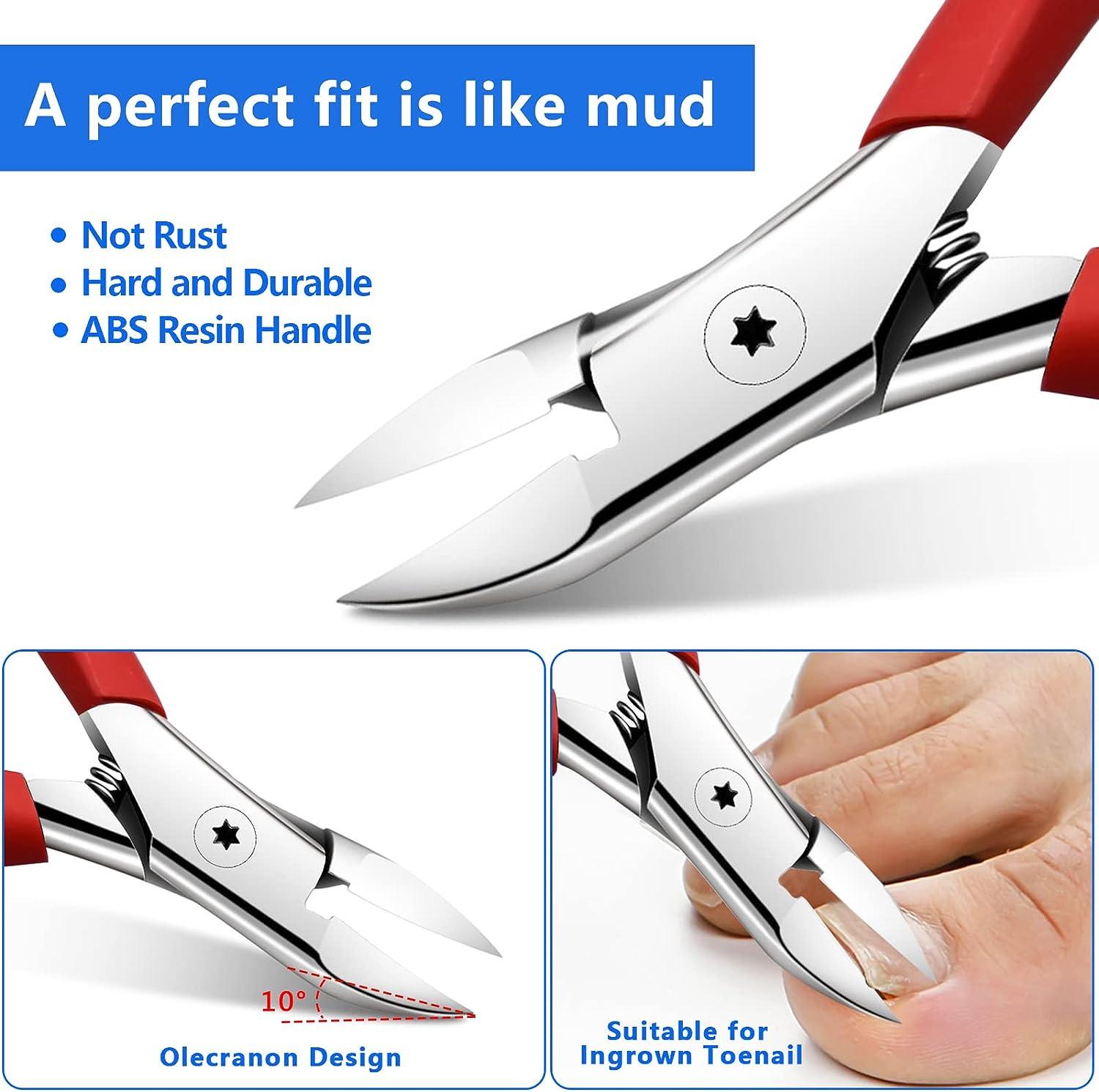 Ingrown Toenail Clippers or Thick Toenails - Heavy Duty Toe nail  Clippers+Leather Packaging, Safe Storage - Maintain Healthy Nails with Ease