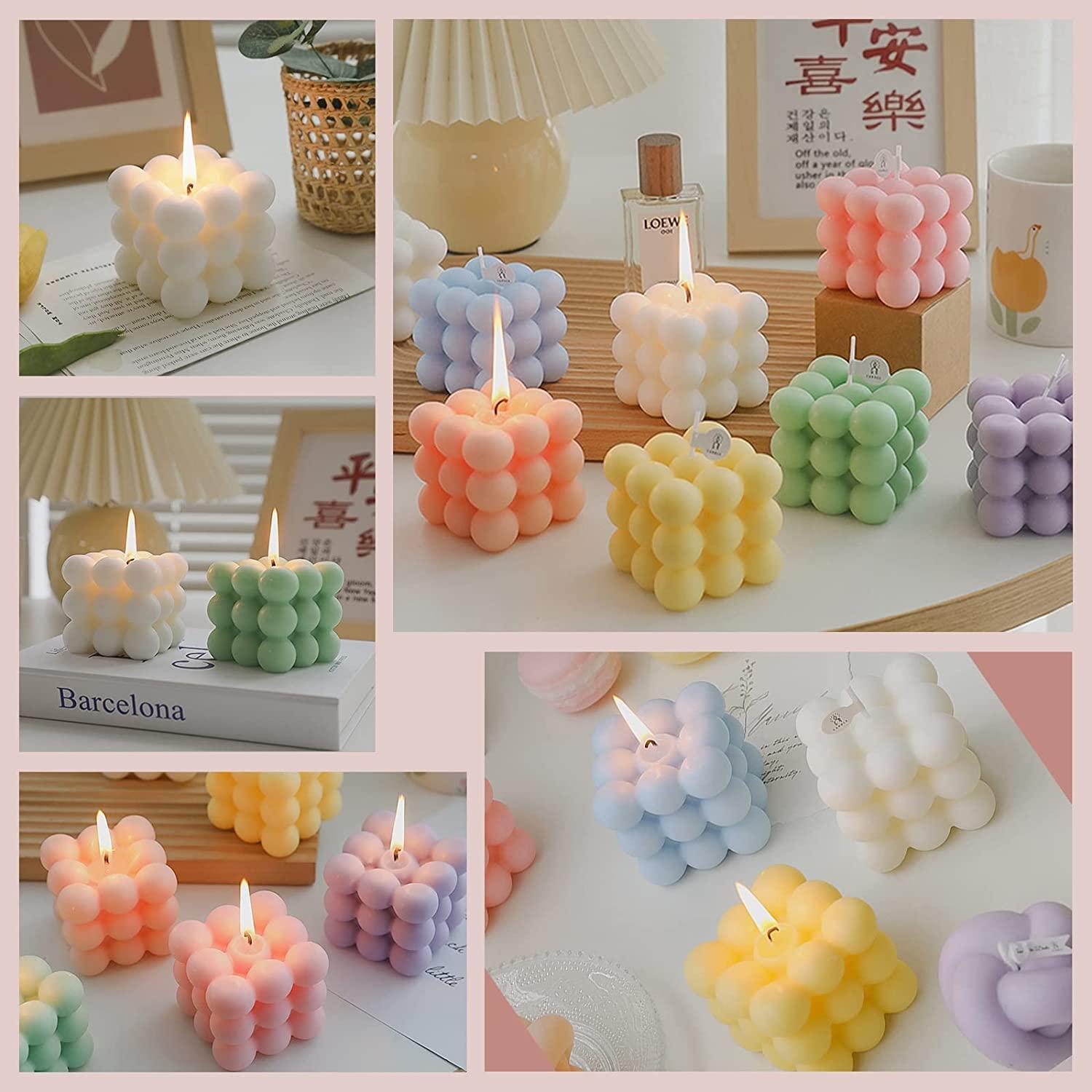 TWO Large Bubble Candles Cube/birthday Gift /bubble Soy 