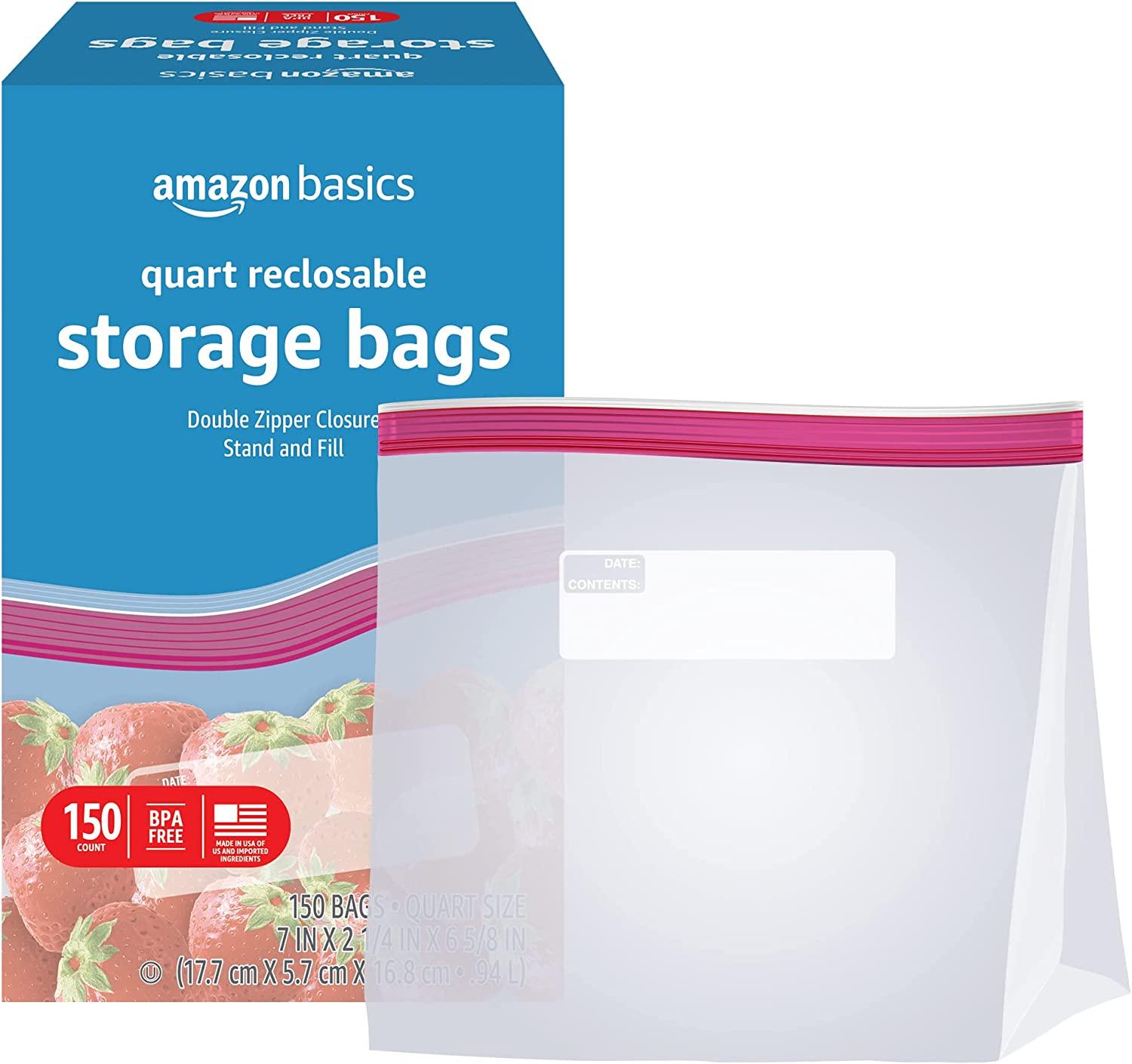 1 Quart Reclosable Food Storage Bags