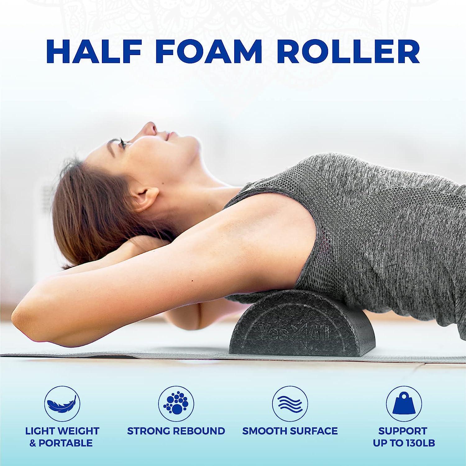  Yes4All High Density Foam Roller for Back, Variety of Sizes &  Colors for Yoga, Pilates - Black - 12 Inches : Sports & Outdoors