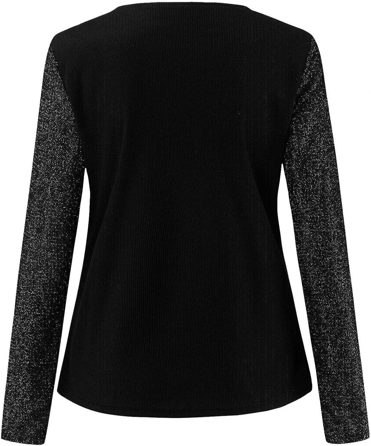 Roselux Women Long Sleeve Scoop Neck Ribbed Fitted Knit Shirt Cotton Basic  Thermal Henley Tops (Black S) at  Women's Clothing store