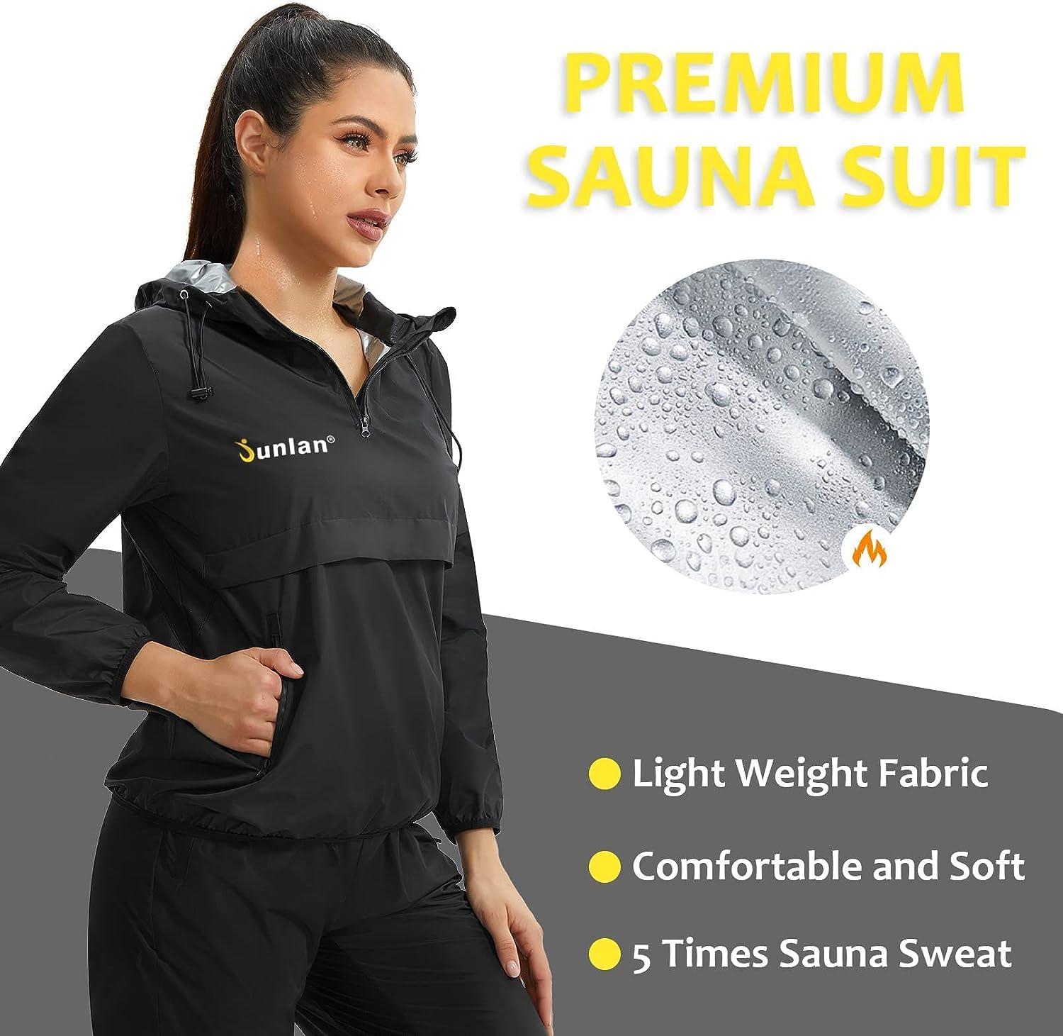 Junlan Sauna Suit for Men Sweat Sauna Jacket Zipper Sauna Shirt