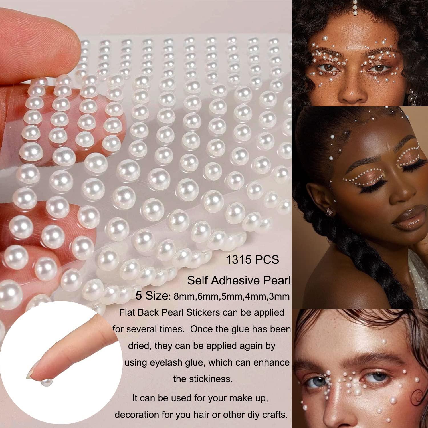 6mm Self Adhesive Pearls sheet of 100 Stick on Pearls Decorative