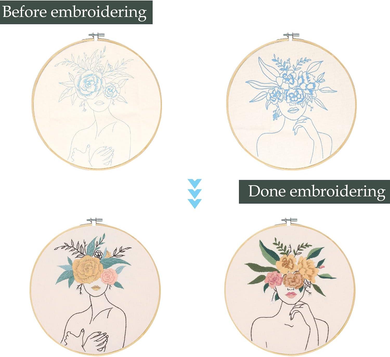 Santune 4 Pack Embroidery kit with Patterns and Instructions DIY