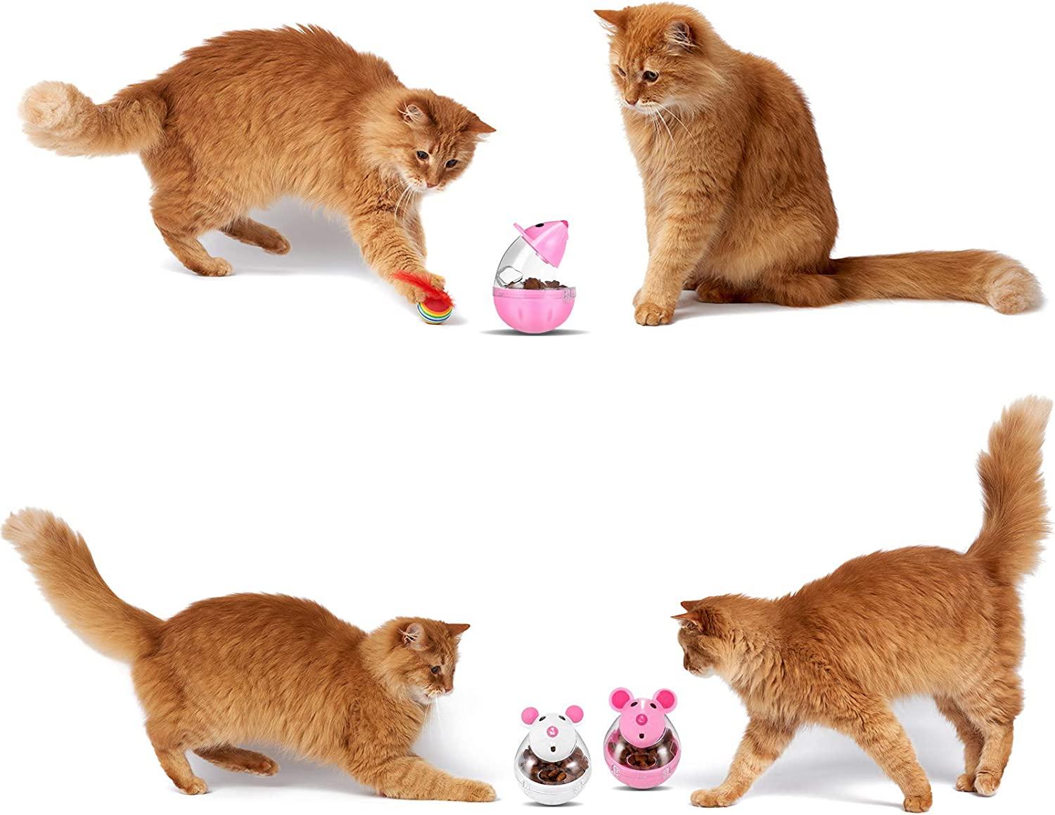 Interactive Cat Toy, Cat Food Dispenser Toy, Tumbler Cat Toy With