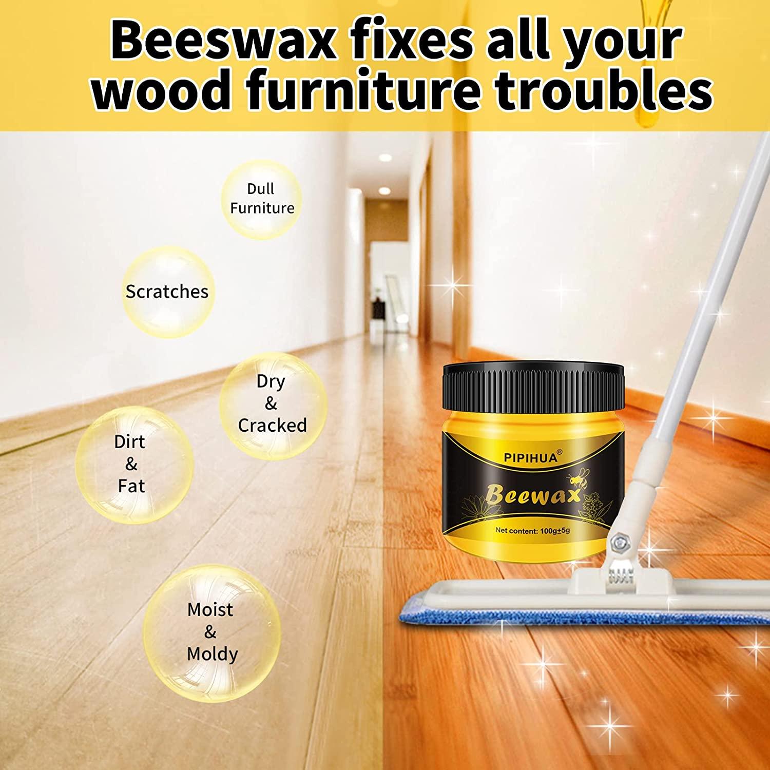 2x Beeswax Furniture Polish,Wood Seasoning Beewax - Natural Wood Wax  Traditional