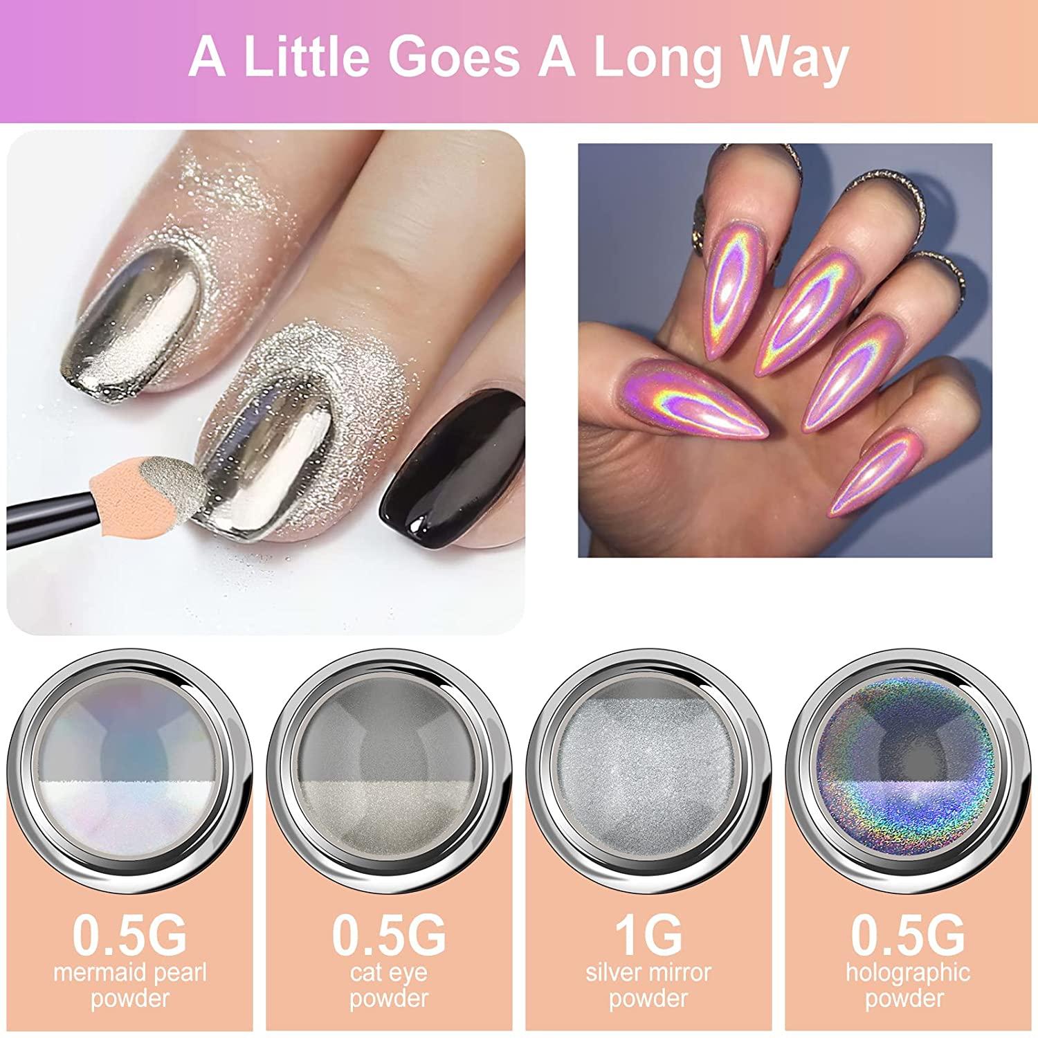 35 Micron Unicorn Powder Spectraflair Alternative Silver Holographic for  Chrome Nails, Nail Art, Galaxy Nails, Cosmetics 