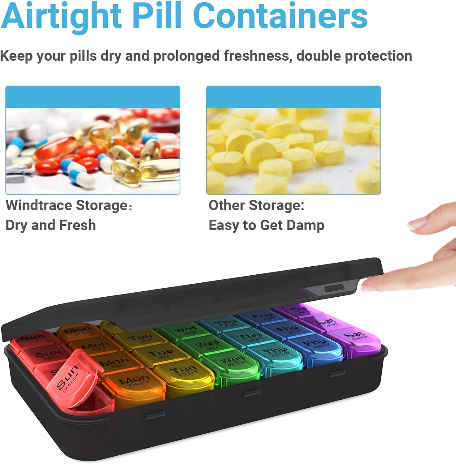 7 Days Am Pm Pill Organizer - 2 Times a Day Large Weekly Pills