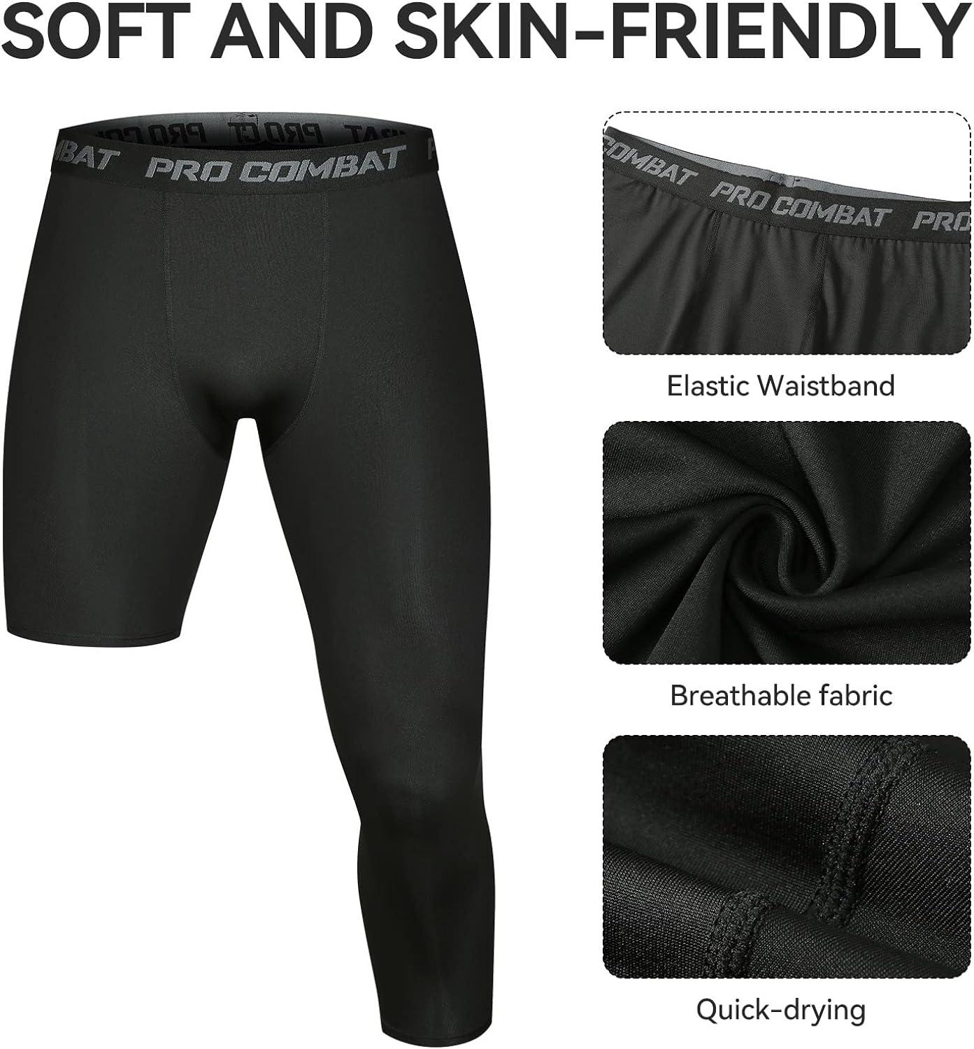 Men's Compression Baselayer Pants Running Tights Trousers with