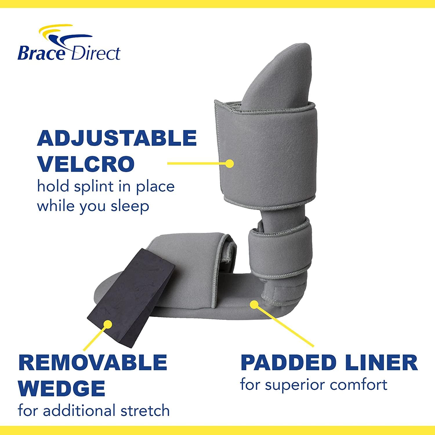 Padded Night Splint 90 Degree Immobilizing Stretching Sleeping Boot -  Recovery for Plantar Fasciitis, Drop Foot, Achilles Inflammation, Heel  Spurs and more by Brace Direct : : Health & Personal Care
