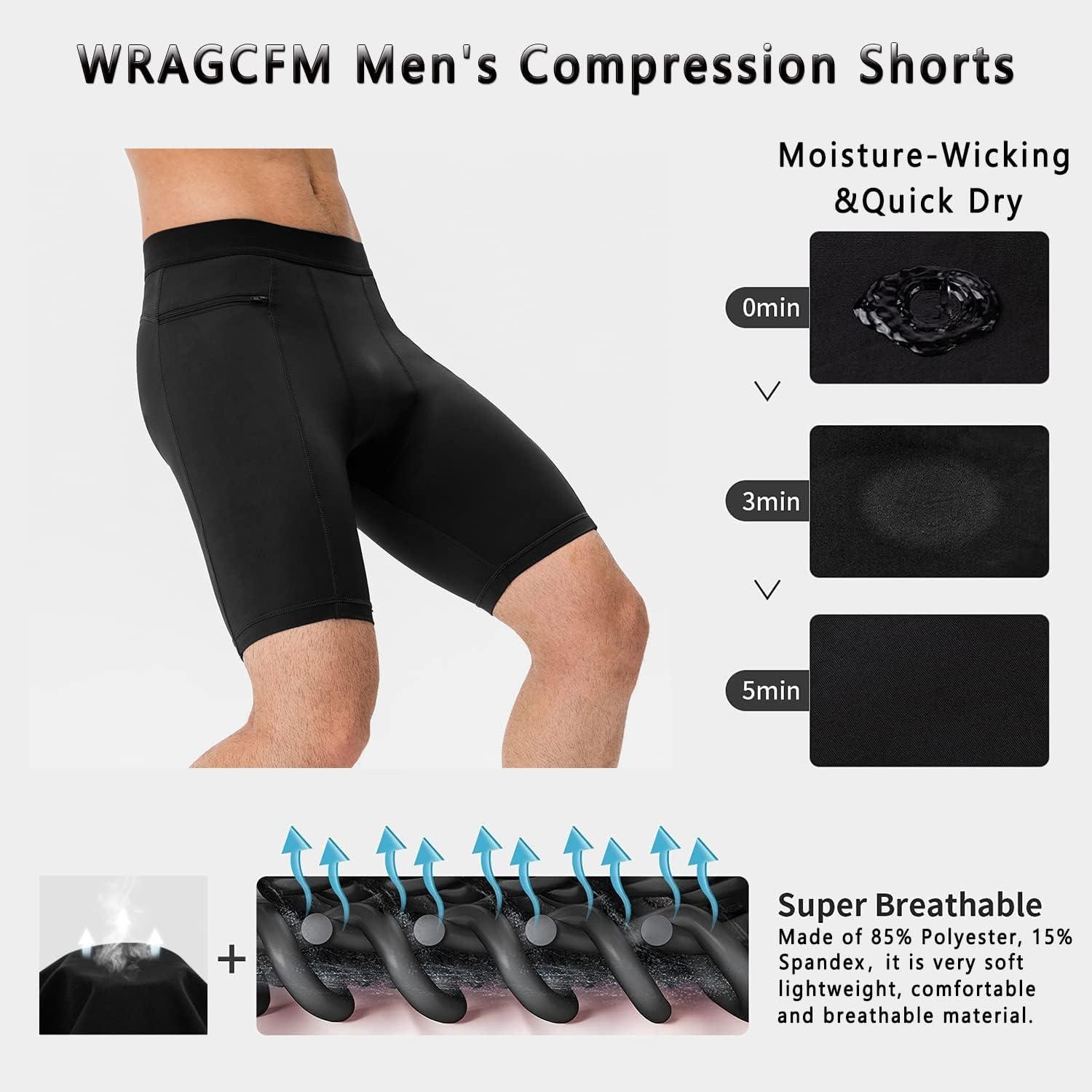  WRAGCFM Mens Leggings Pack,Mens Active White Compression  Tights Pants Quick Dry Running Leggings For Men Workout Athletic Gym  Leggings