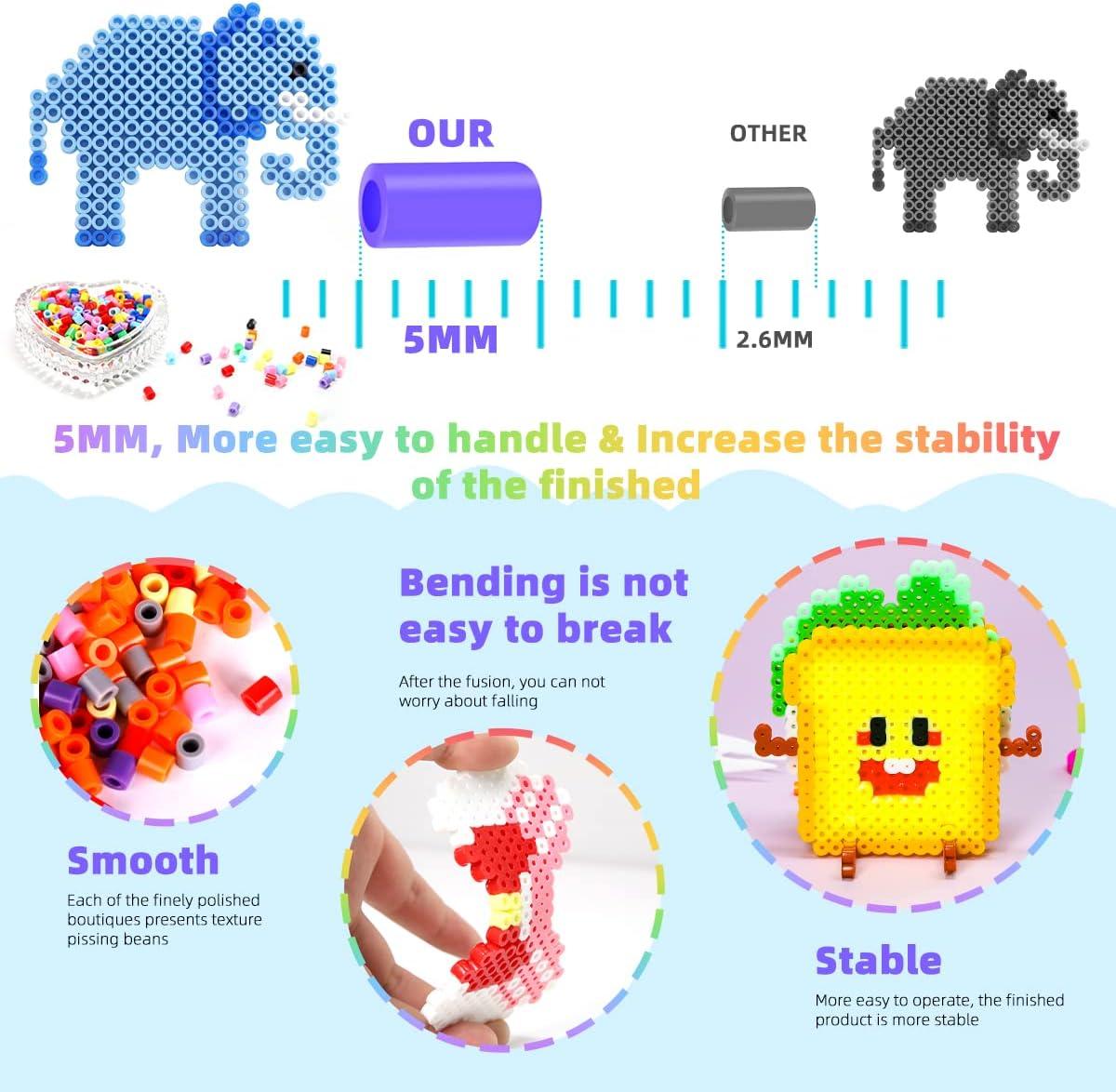 5mm Fuse Beads Pegboards Animals Hama Perler Iron Beads Patterns Template  with Colorful Card Kids DIY Craft Making Puzzle Toy