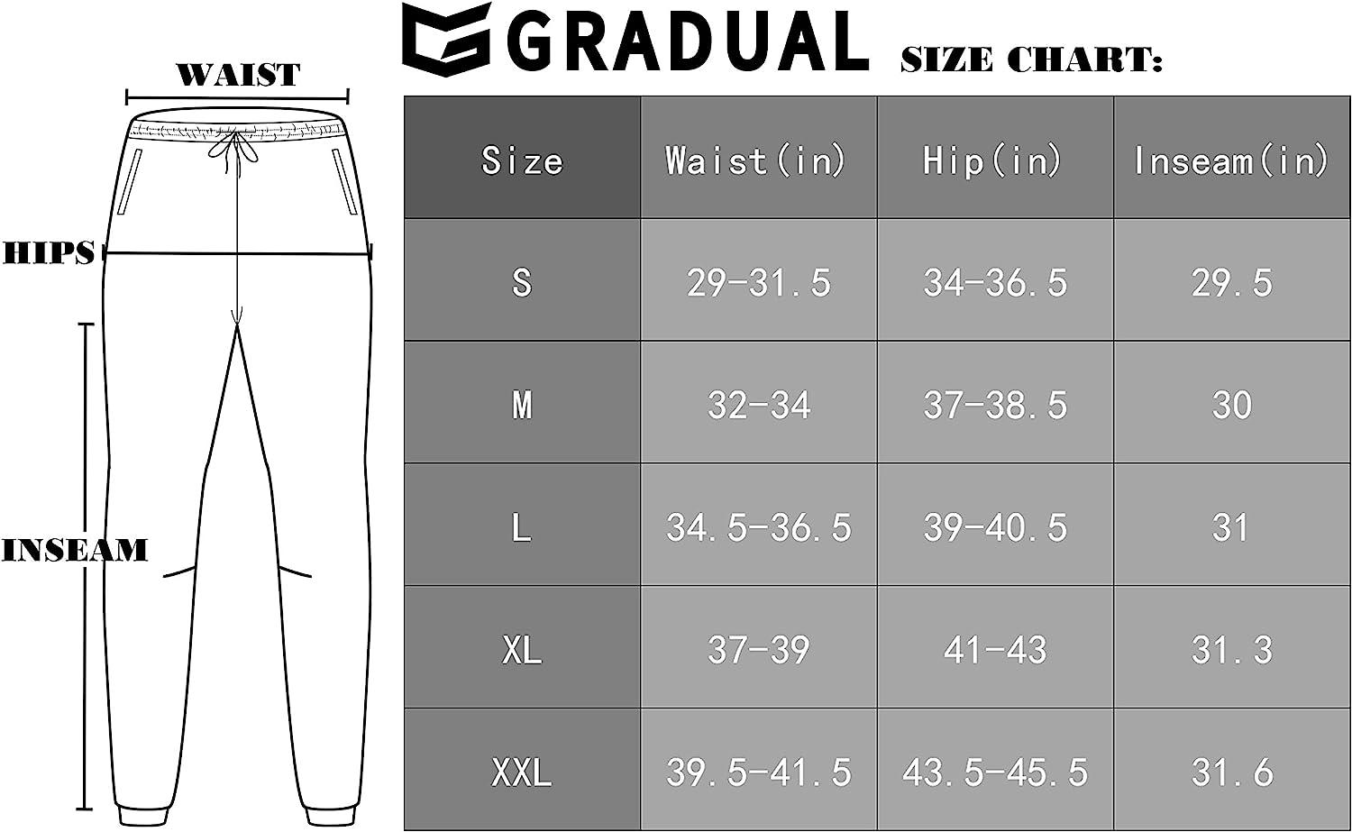 G Gradual Men's Sweatpants with Zipper Pockets Athletic Pants Traning Track  Pants Joggers for Men Soccer, Running, Workout Black Large