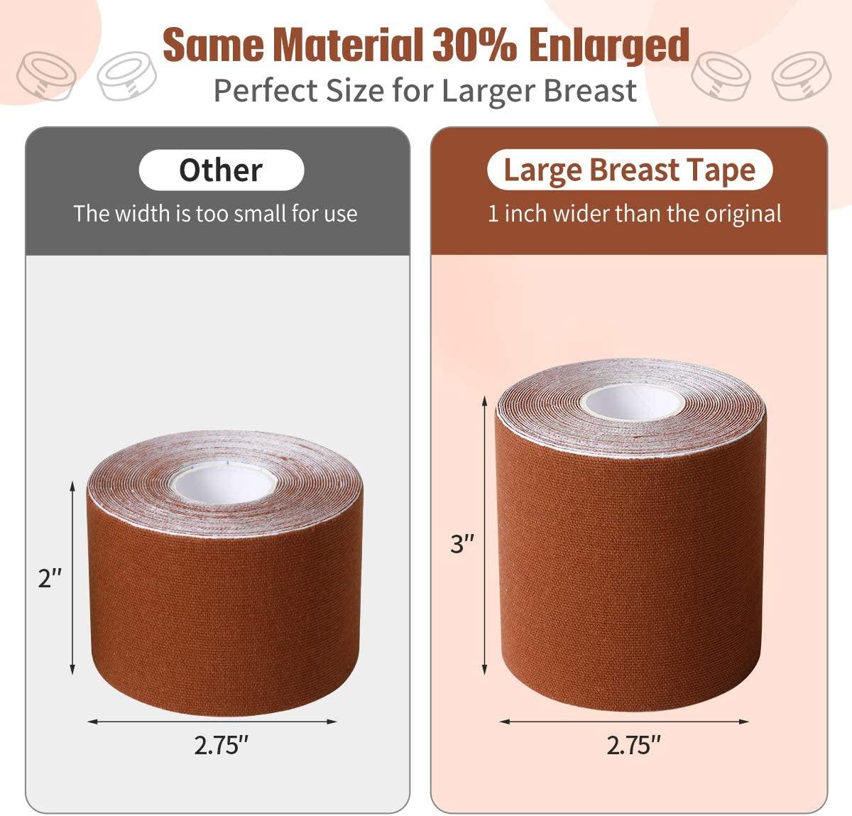 XL Breast Lift Tape for Large Breasts Breathable Chest Support Tape  Athletic Tape Body Tape with Reusable Nipplecover Adhesive Bra