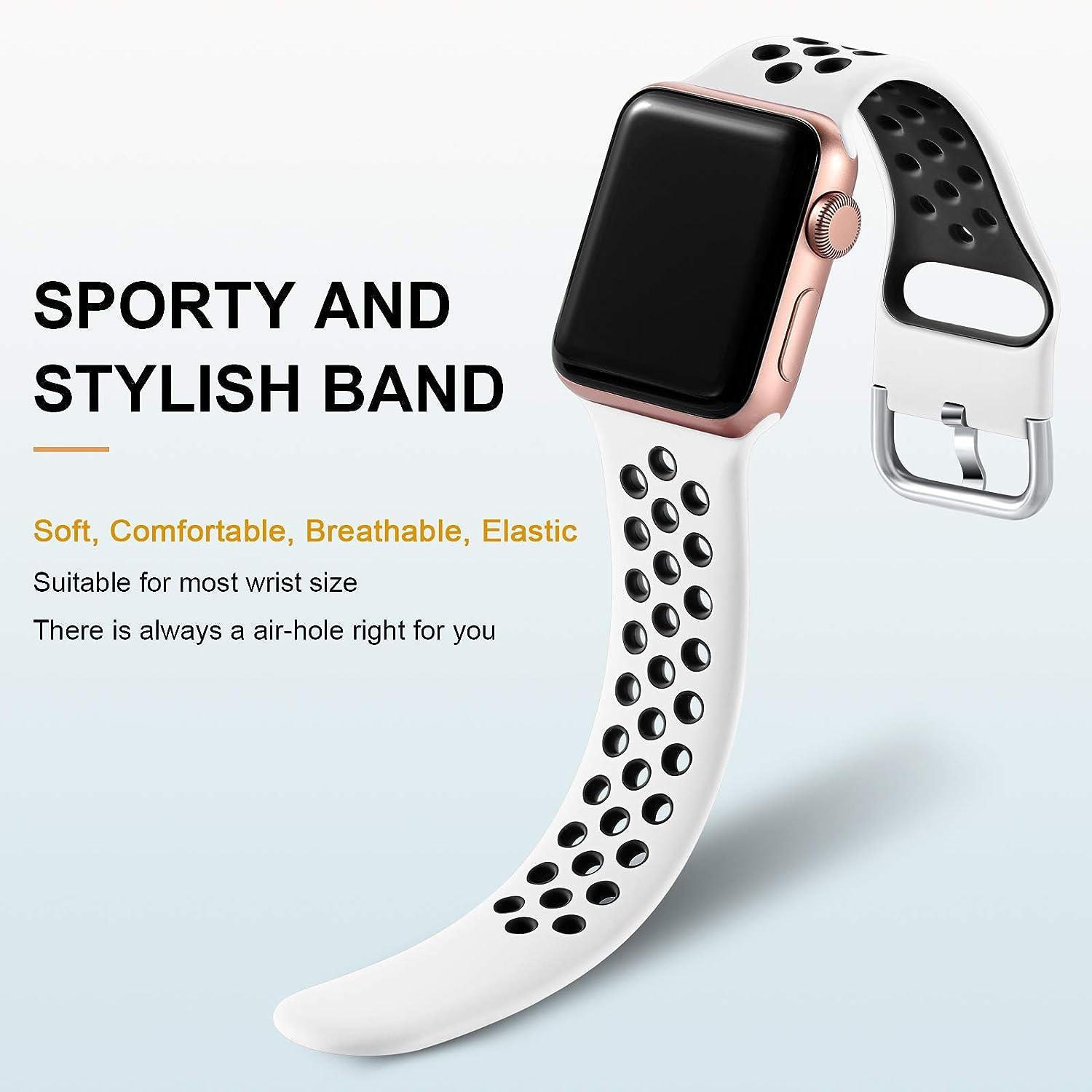 Lerobo 3 Pack Compatible for Apple Watch Band 44mm 42mm 45mm 49mm 41mm 40mm  38mm Soft Silicone Strap Breathable Replacement Sport Bands for Apple Watch  SE/Ultra iWatch Series 8 7 6 5