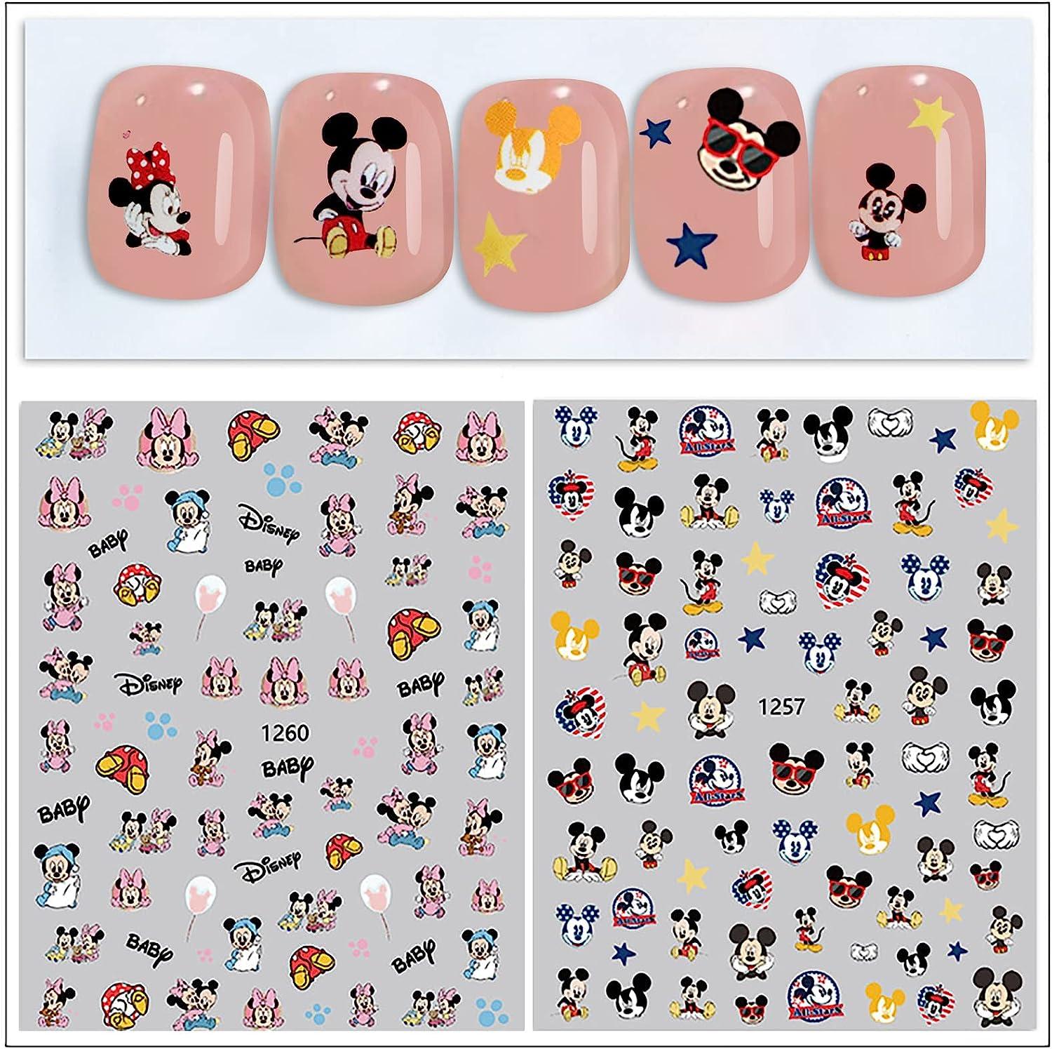 SALE Set of 3D Nail Decals Mickey & Minnie Disney Themed Nail Art Stickers  