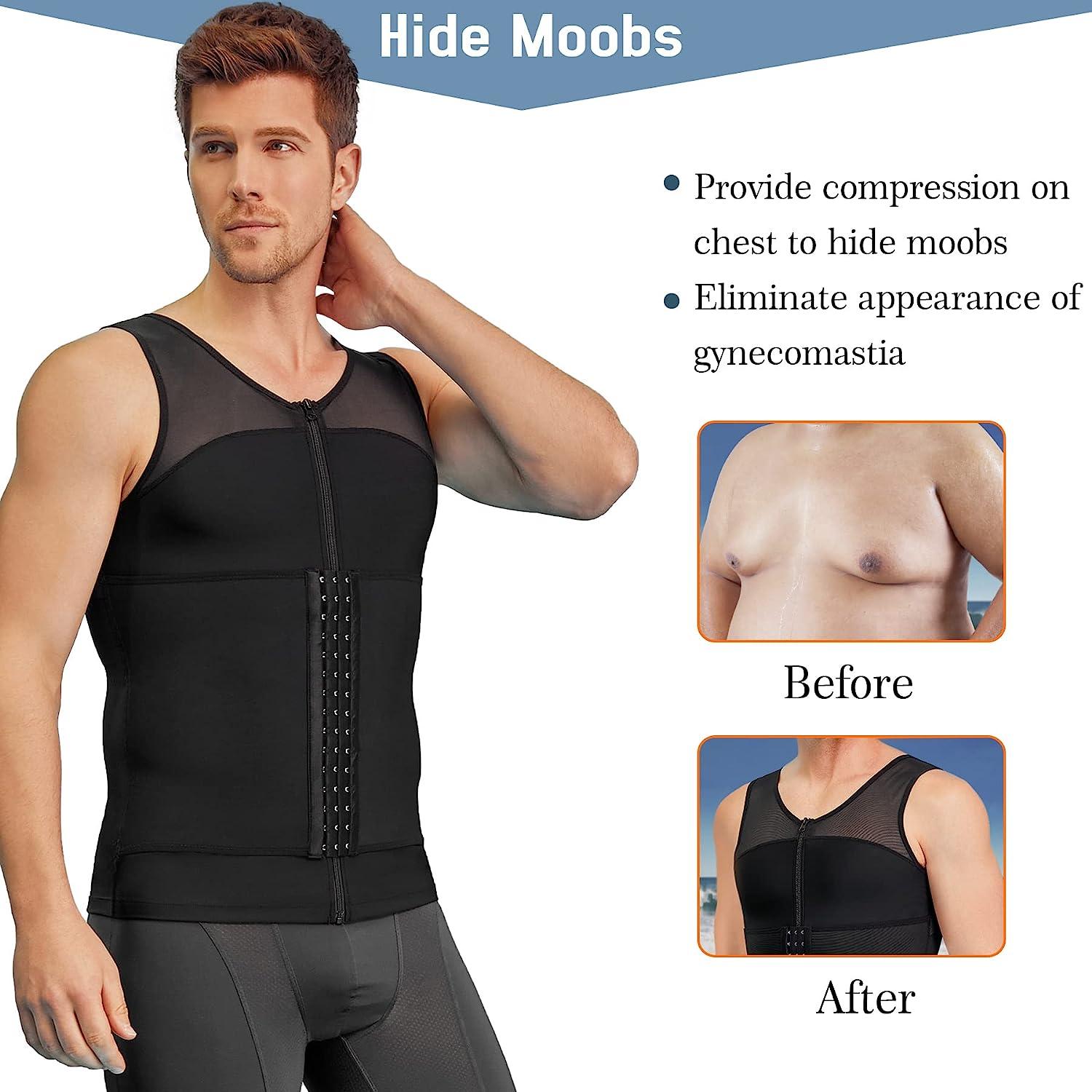 TAILONG Body Shaper Compression Shirts for Men Tummy Control Shapewear Tank  Top Large Black