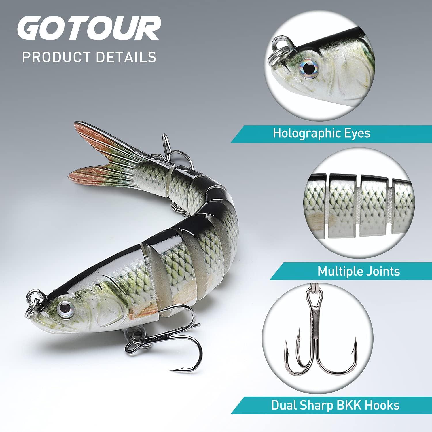  Gotour Weedless Soft Fishing Lures for Freshwater and
