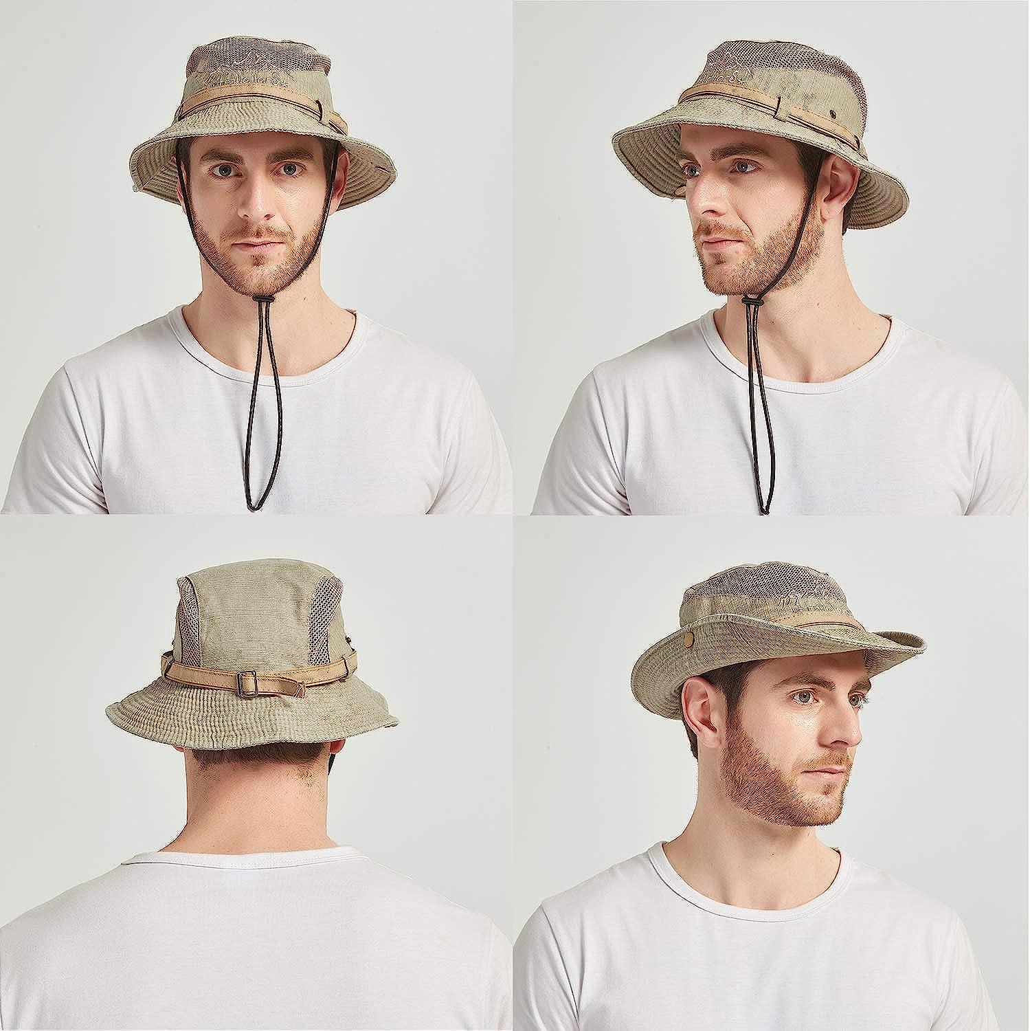 Mens UV Protection Foldable Sun Hat, Green