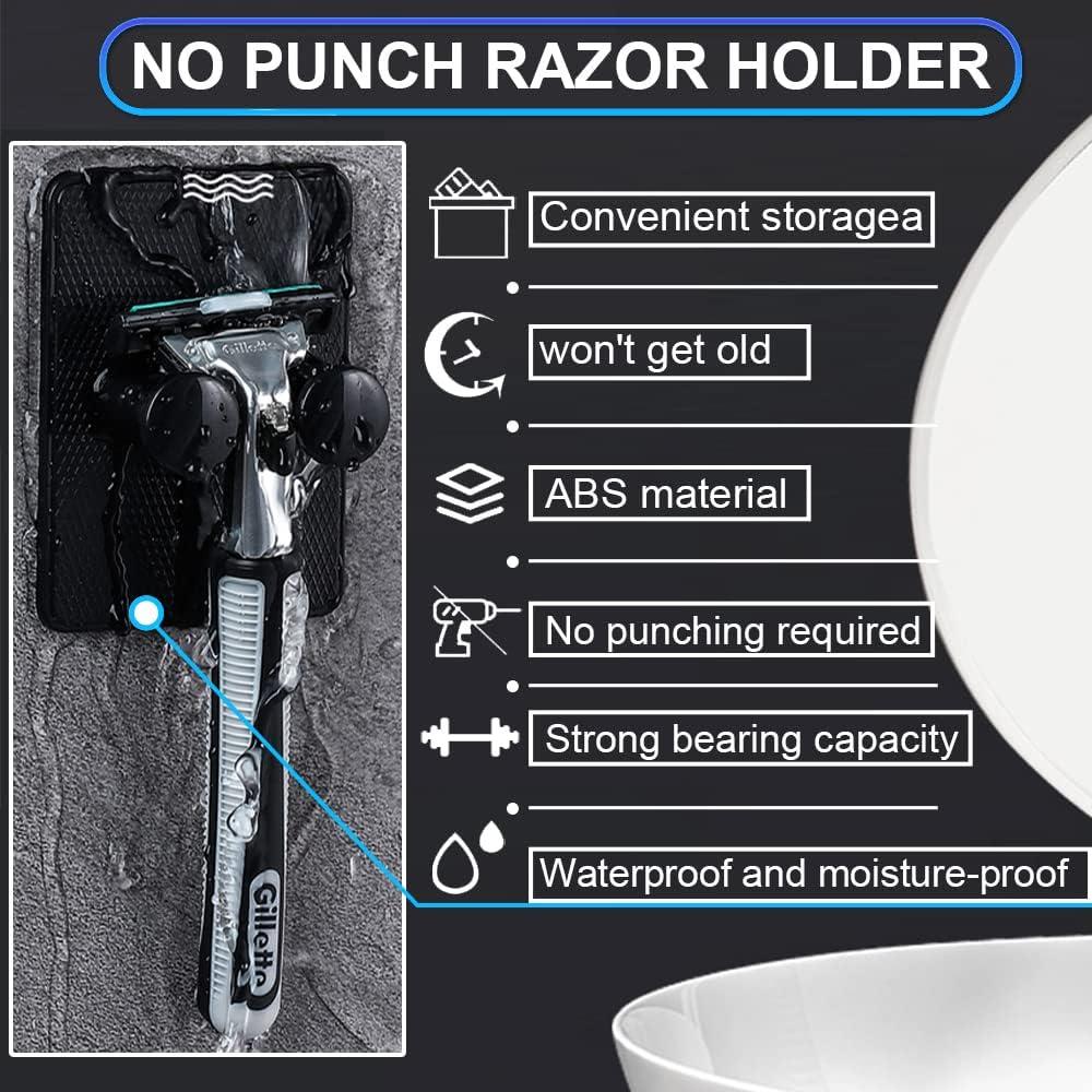 2-Pack Shaver Holder, Razor Holder for Shower, Waterproof Shower