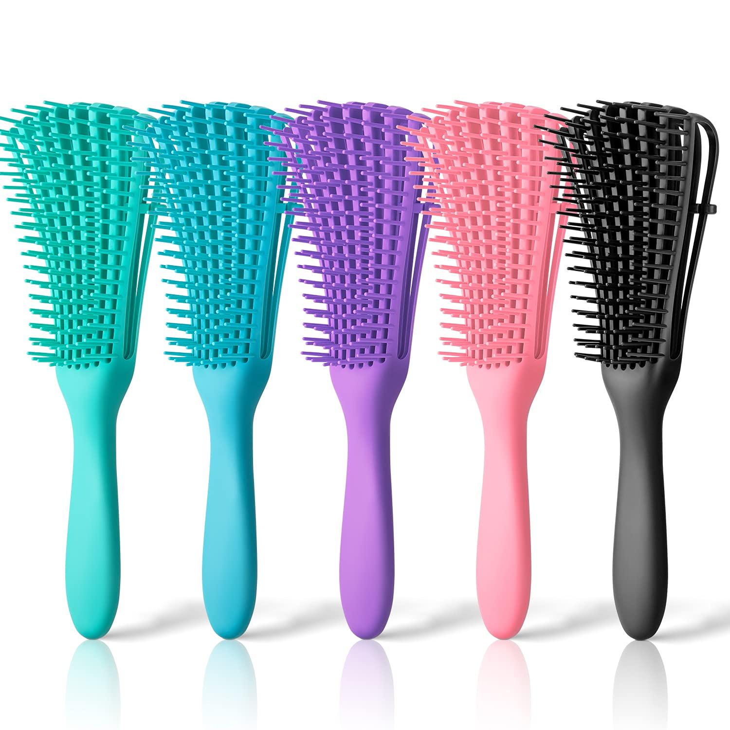 2pcs/set Hollow Out Hair Combs Massager V Shape Hair Brushes & Pink Scalp Cleaning  Brushes(color Options Available)