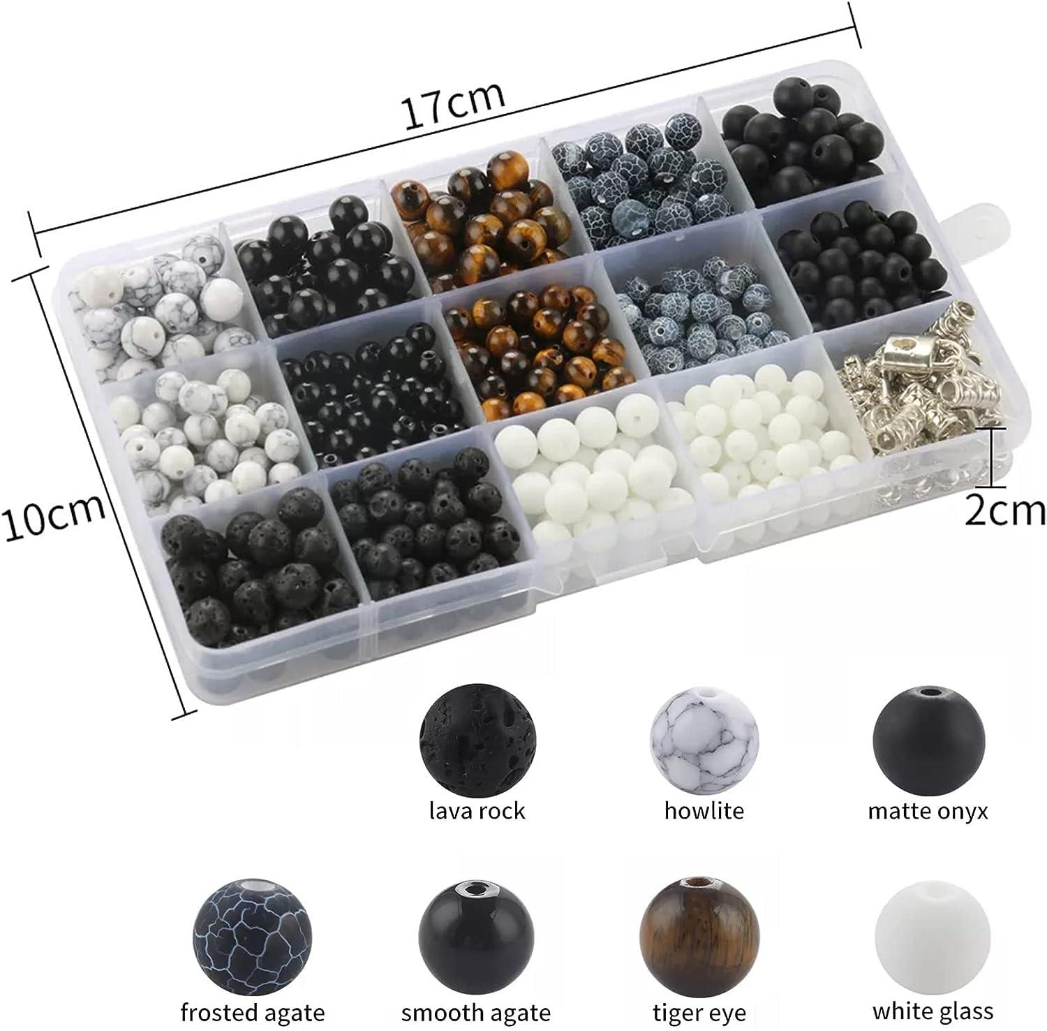 Mchruie Stone Beads for Jewelry Making Charm Bracelet Making Kit 450Pcs  Beads for Bracelets Making Kit DIY Bracelets for Couples Lovers